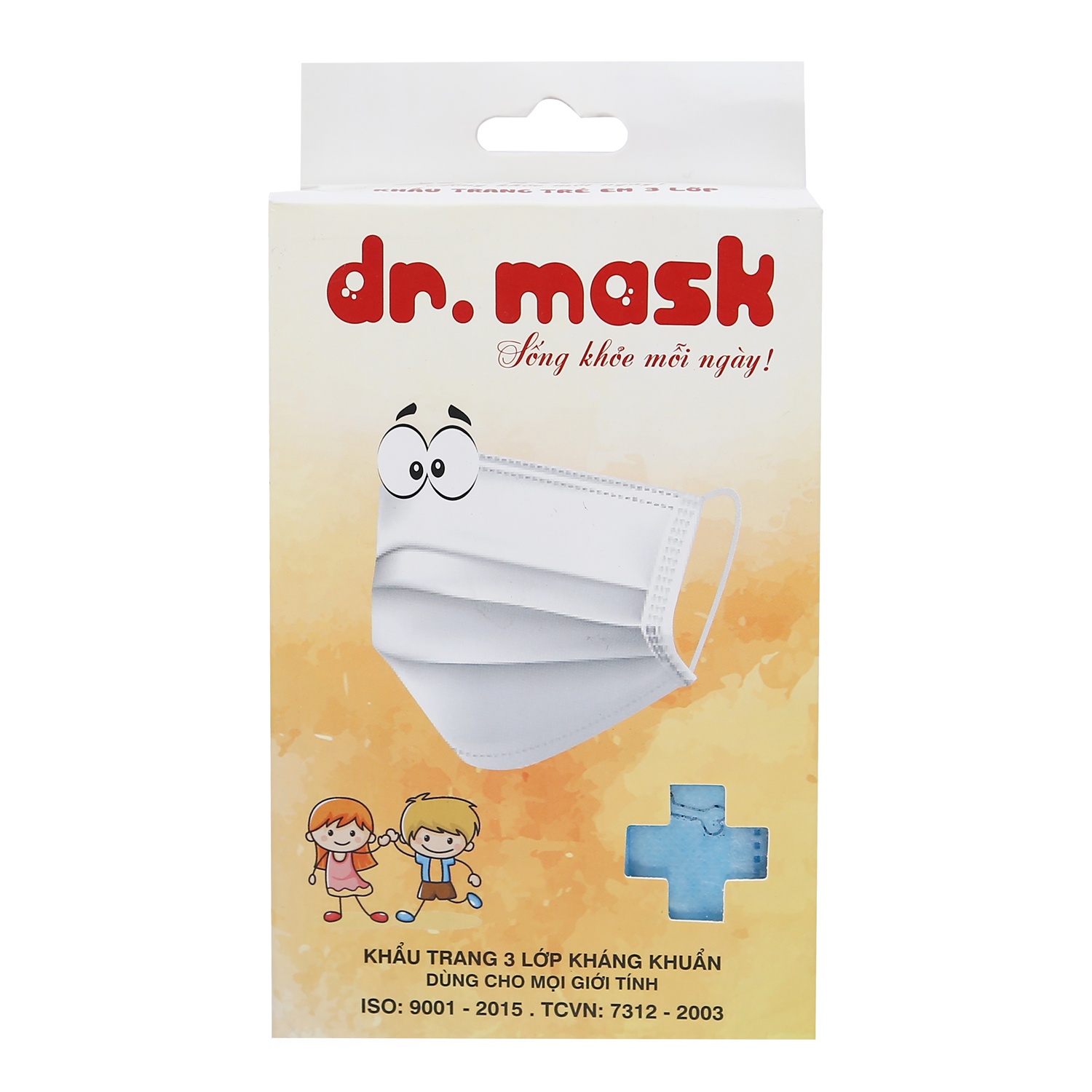 Khẩu trang y tế cho bé 3 lớp Dr Mask (20c/hộp) 14.6 x 9cm hình 1