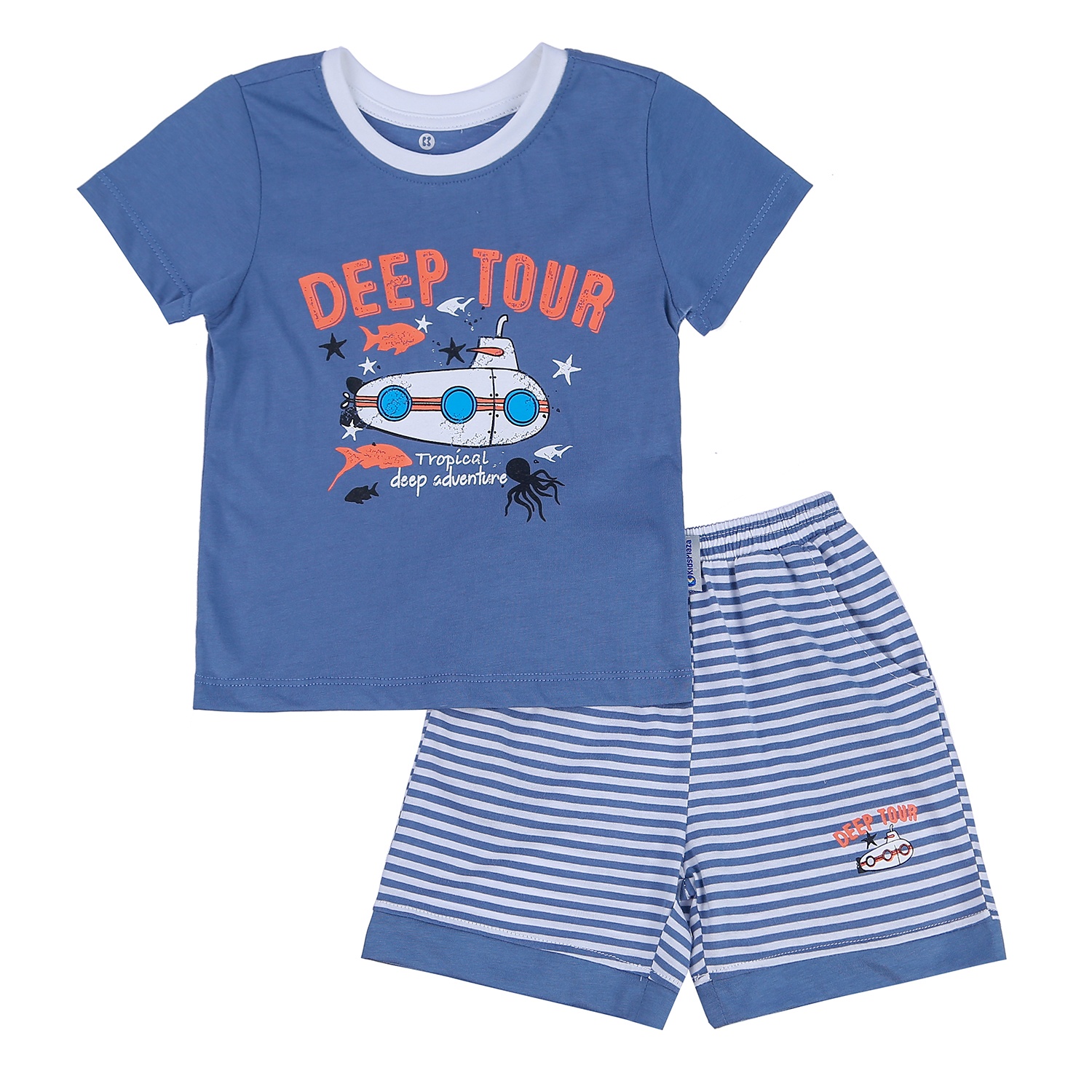 Bộ cộc tay dành cho bé trai KidsPlaza họa tiết Tàu Ngầm Deep Tour LN21T (Xanh) hình 1