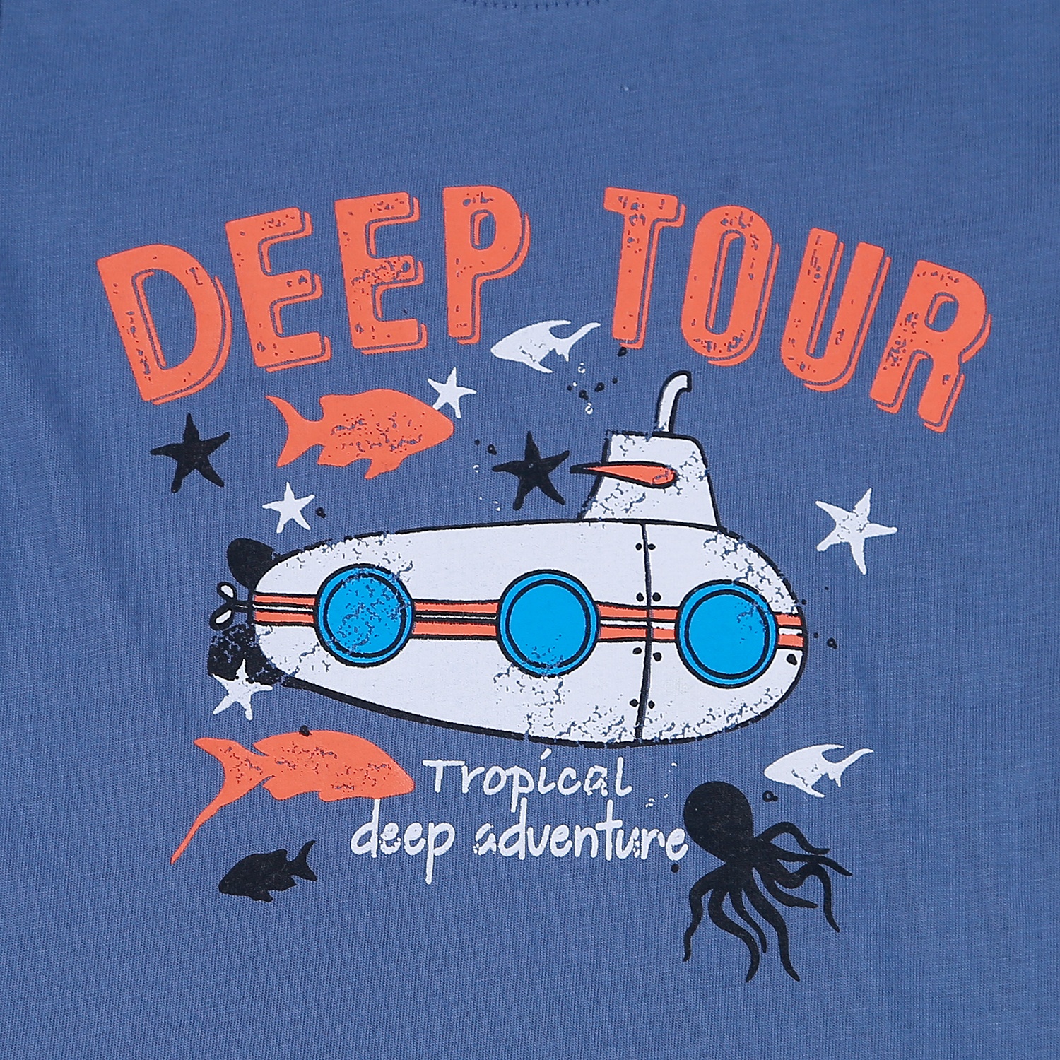 Bộ cộc tay dành cho bé trai KidsPlaza họa tiết Tàu Ngầm Deep Tour LN21T (Xanh) hình 4