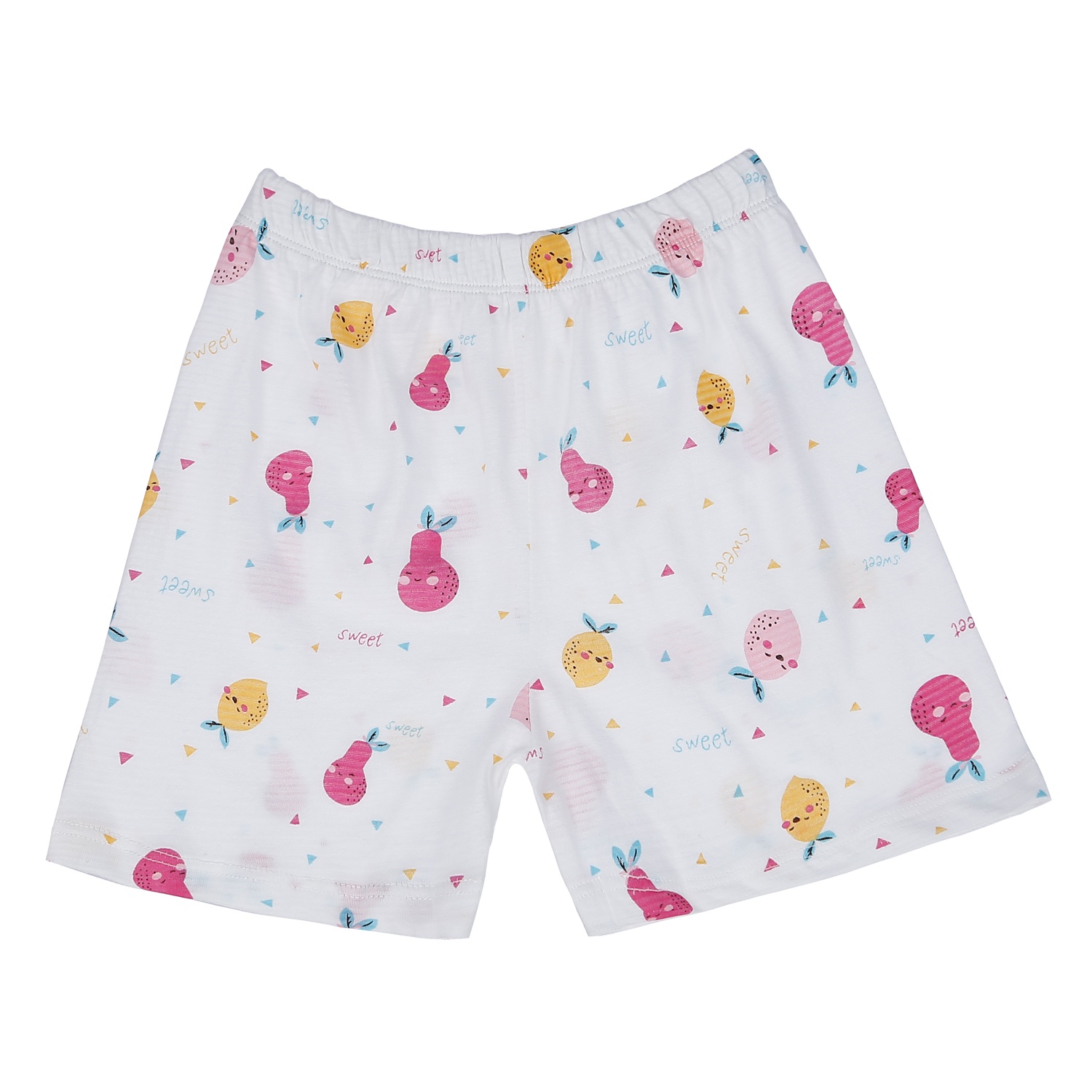 Bộ quần áo ba lỗ bé gái Kidsplaza kẻ phối in hình quả M21H (Trắng) hình 5