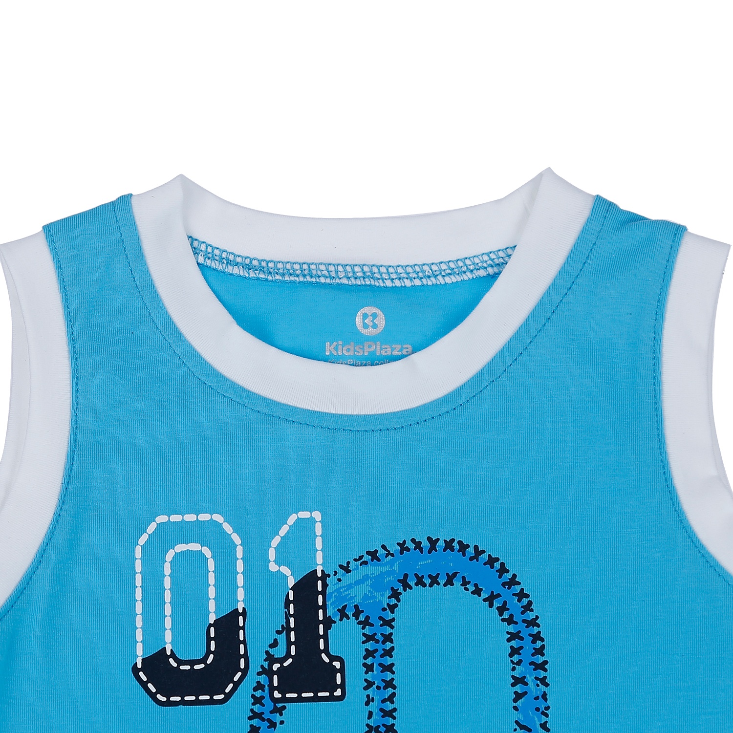 Bộ quần áo ba lỗ bé trai KidsPlaza in hình Ô tô TT21H (Xanh) hình 2