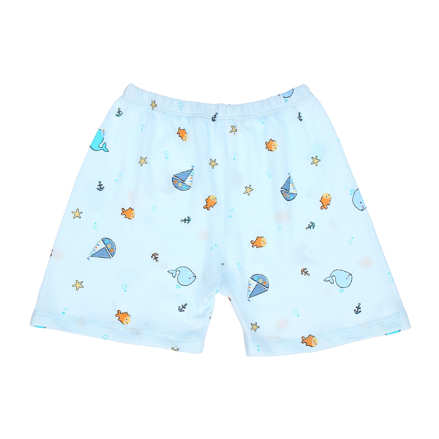 Bộ quần áo ba lỗ bé trai Kidsplaza kẻ in hình cá voi M21H hình 3