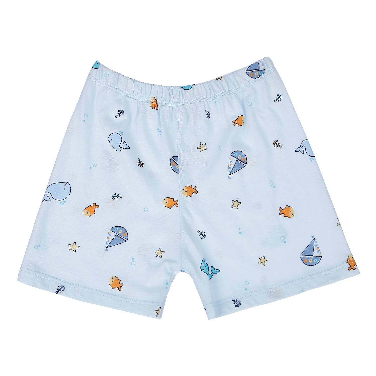 Bộ quần áo ba lỗ bé trai Kidsplaza kẻ phối in hình cá M21H (Xanh Dương) hình 5