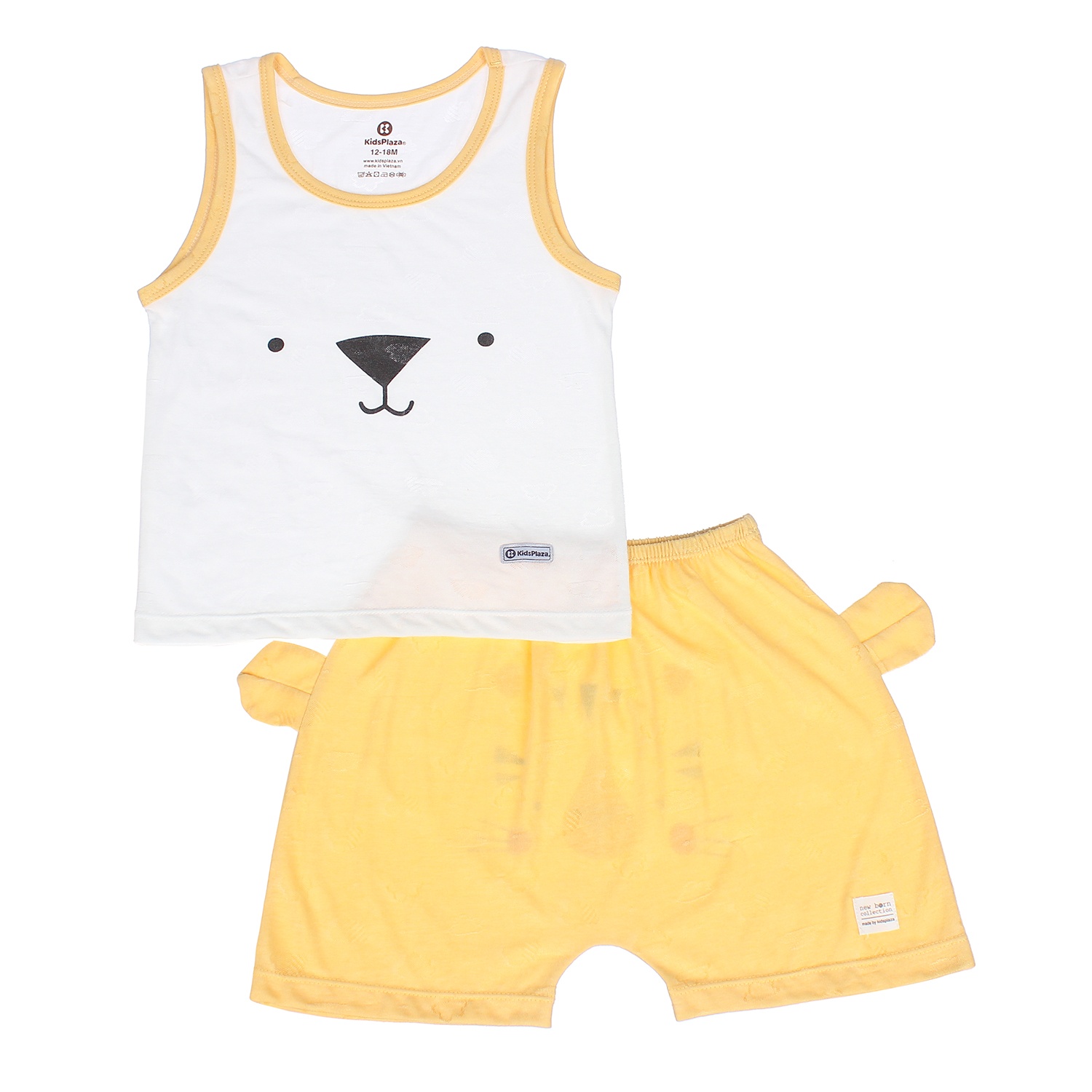 Bộ quần áo ba lỗ bé trai KidsPlaza vàng in hình Hổ trắng HN21H (Trắng Vàng) hình 1