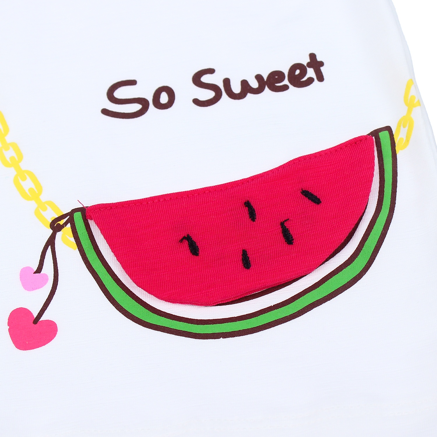 Bộ quần áo cộc tay bé gái KidsPlaza in hình Dưa Hấu TT21H (Trắng) hình 4