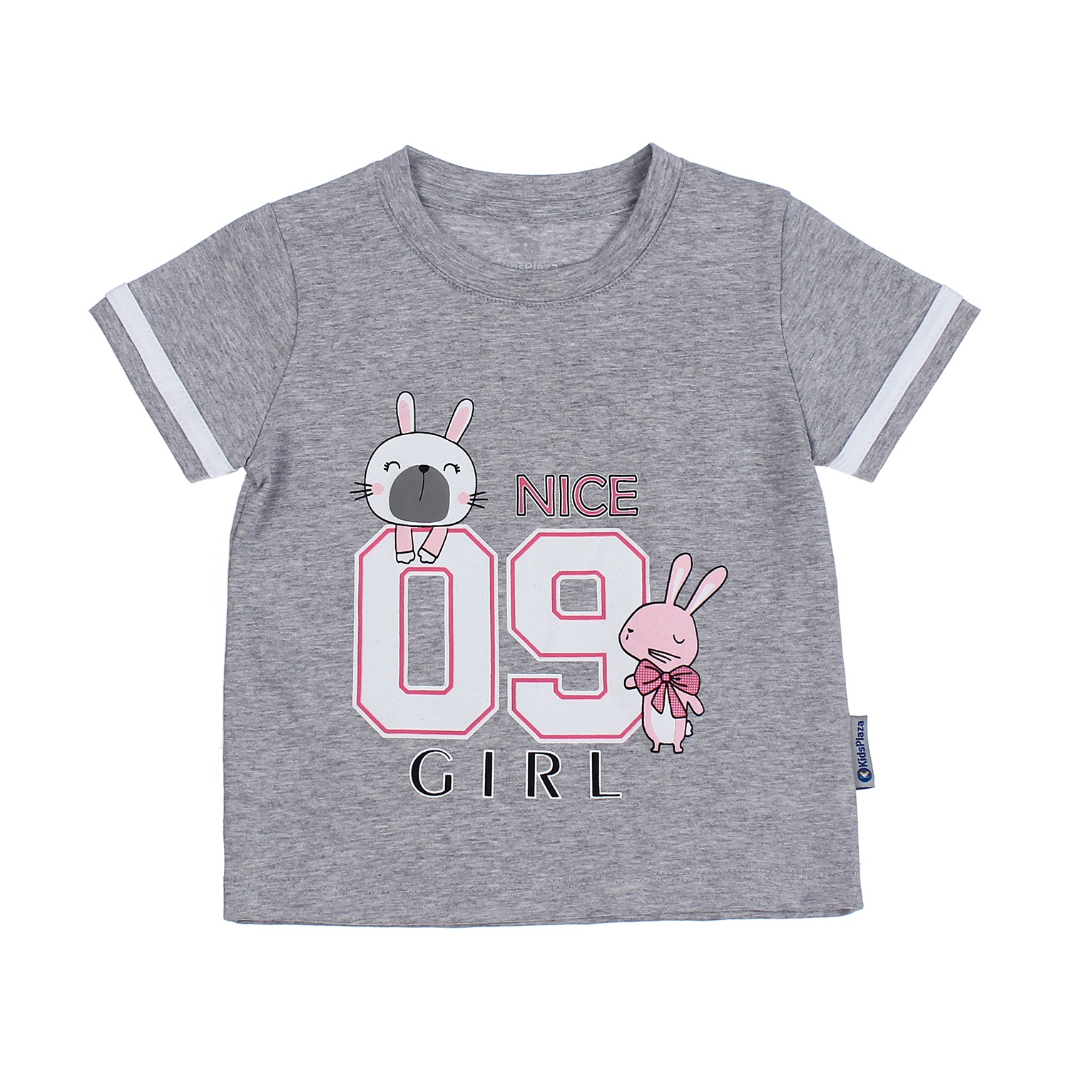 Bộ quần áo cộc tay bé gái KidsPlaza in hình Thỏ 09 TT21H (Xám) hình 2