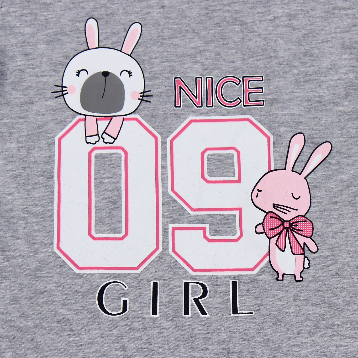 Bộ quần áo cộc tay bé gái KidsPlaza in hình Thỏ 09 TT21H (Xám) hình 4