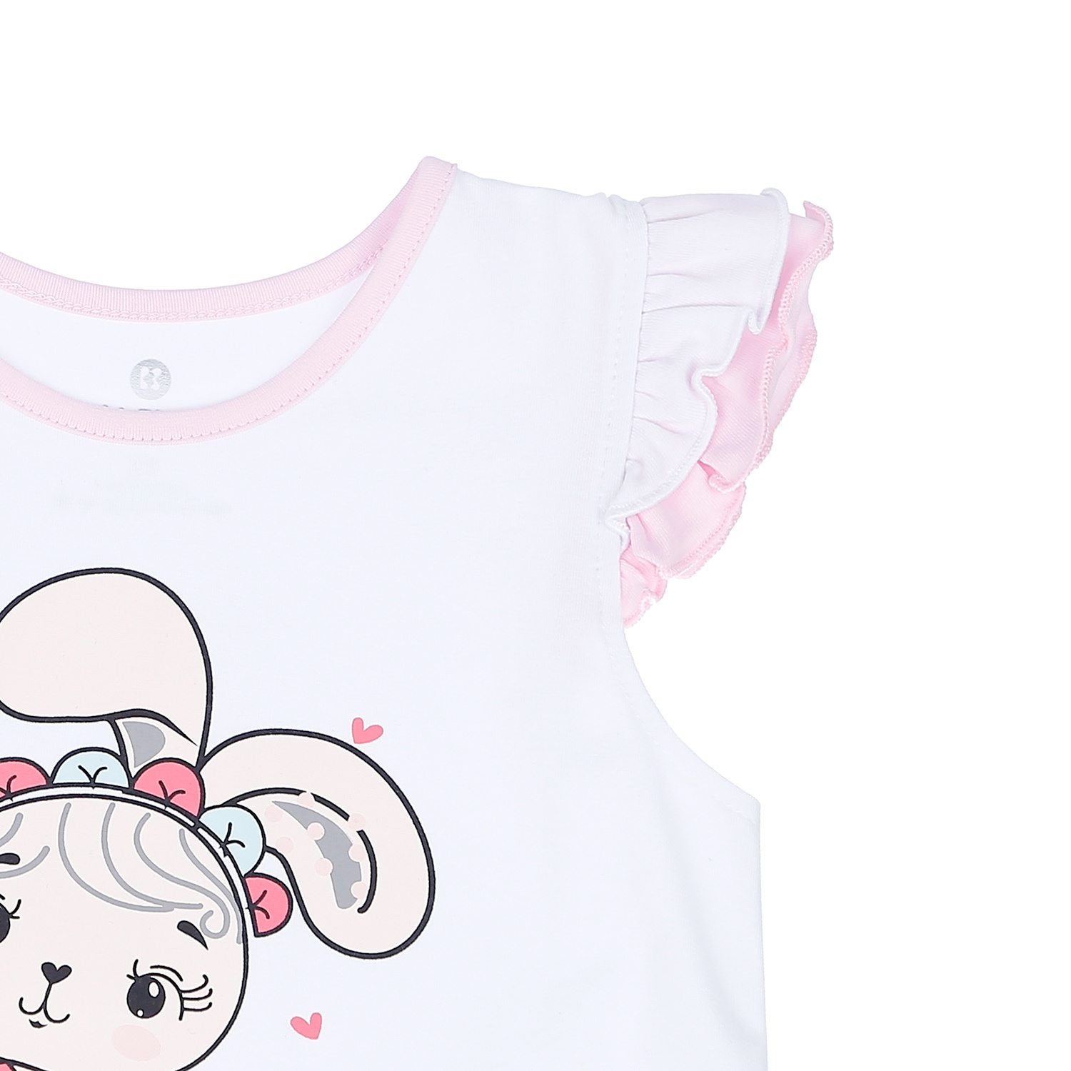 Bộ quần áo cộc tay bé gái KidsPlaza in hình Thỏ Wild Love BH21H hình 3