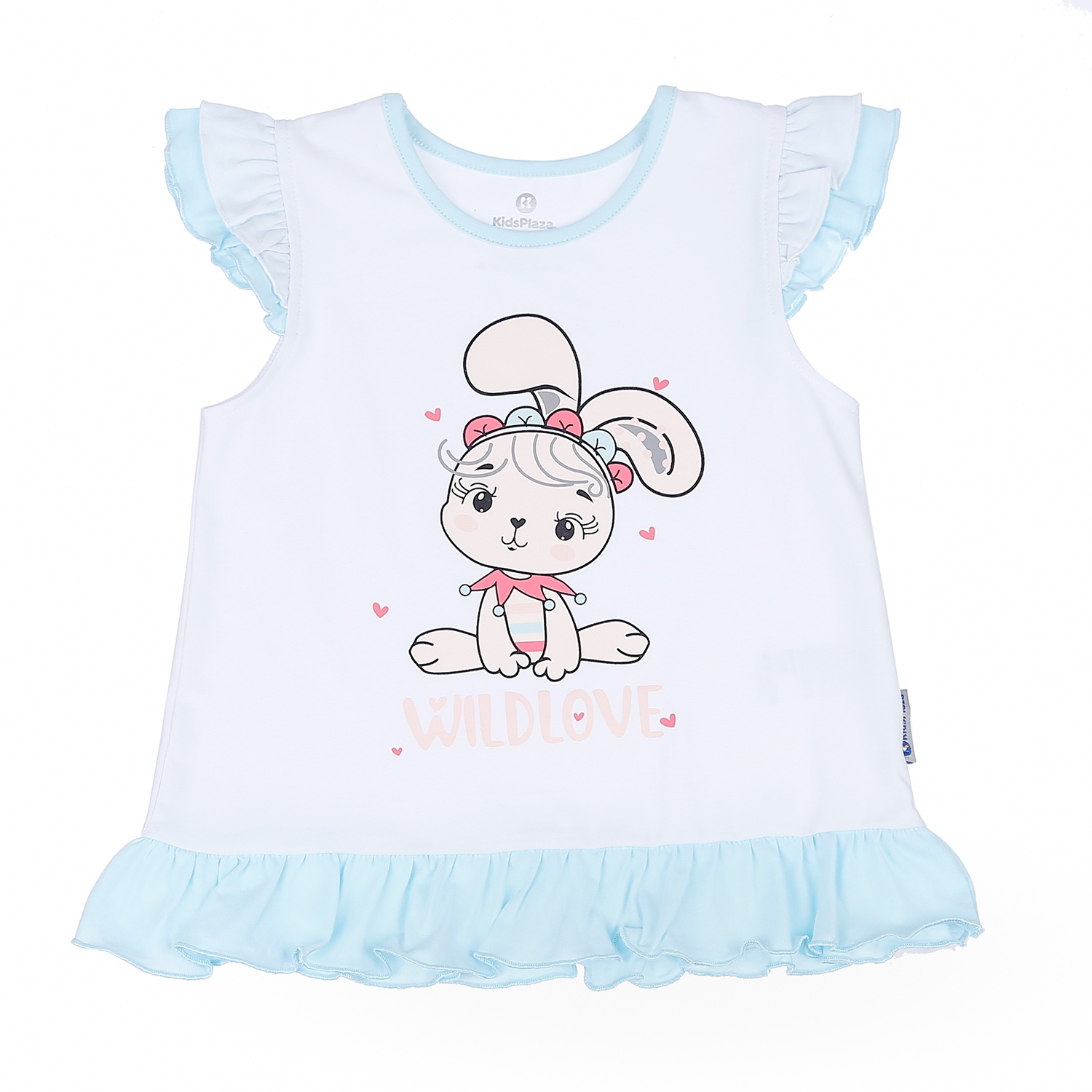 Bộ quần áo cộc tay bé gái KidsPlaza in hình Thỏ Wild Love BH21H hình 2