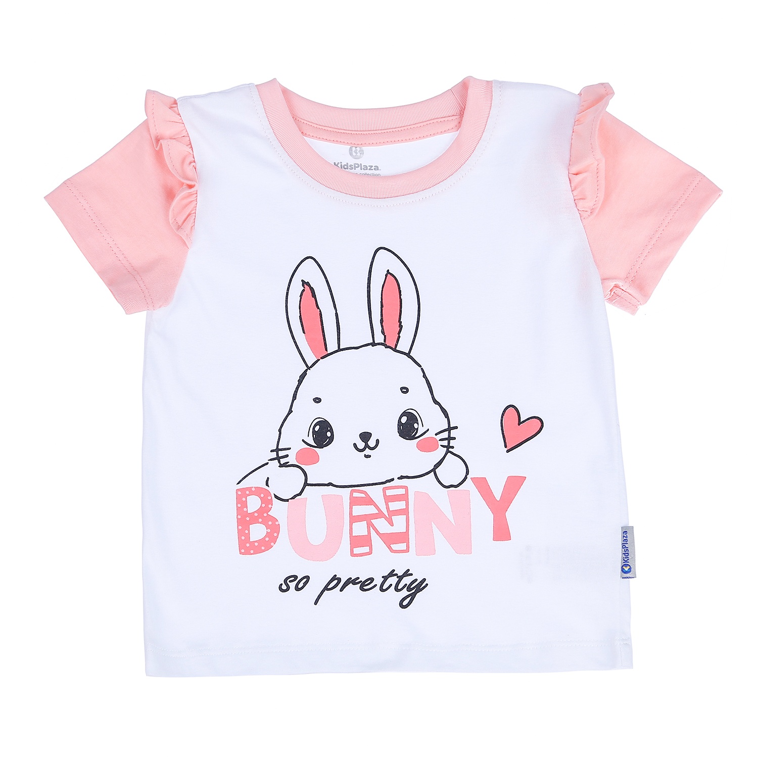 Bộ quần áo cộc tay bé gái KidsPlaza in hình Thỏ Bunny LN21T (Trắng Hồng) hình 2