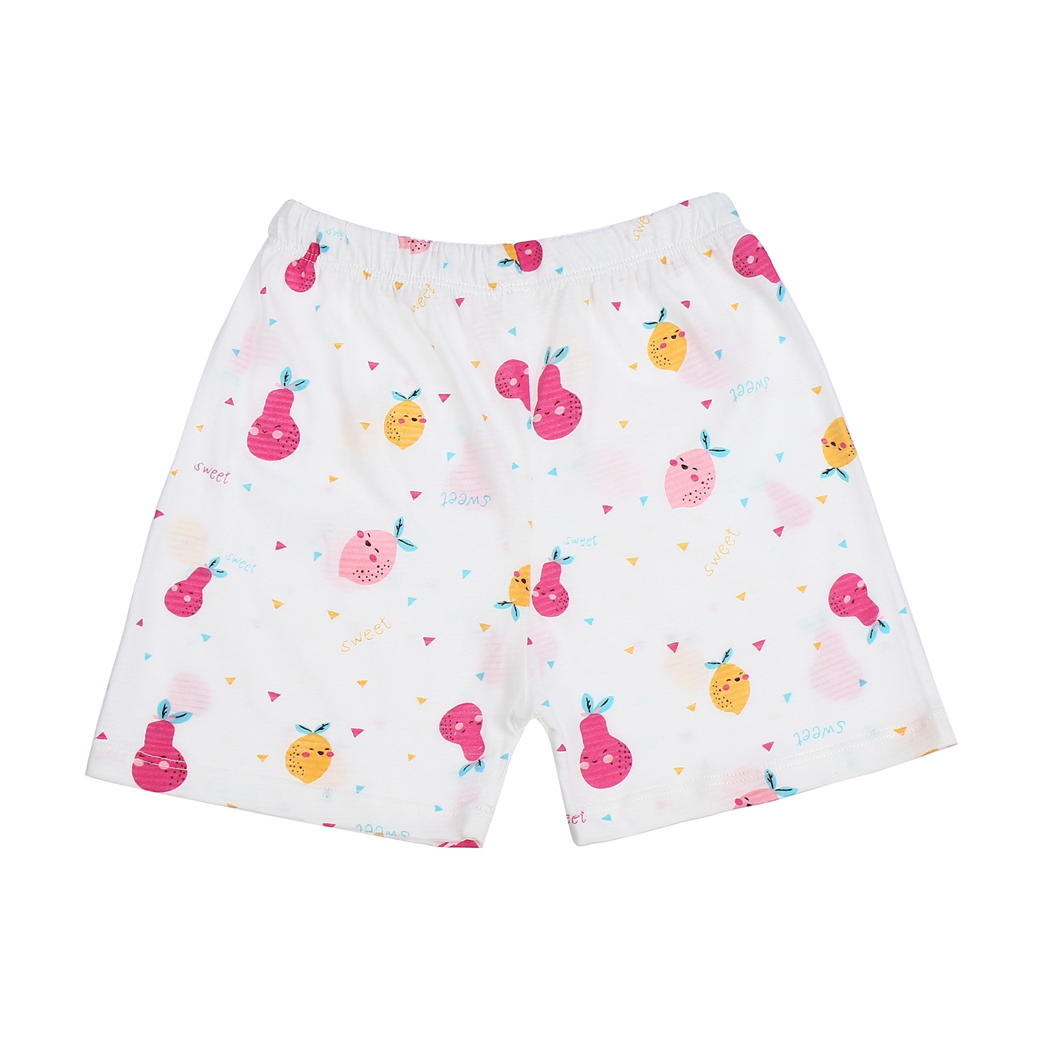 Bộ quần áo cộc tay bé gái Kidsplaza kẻ phối in hình quả M21H hình 4