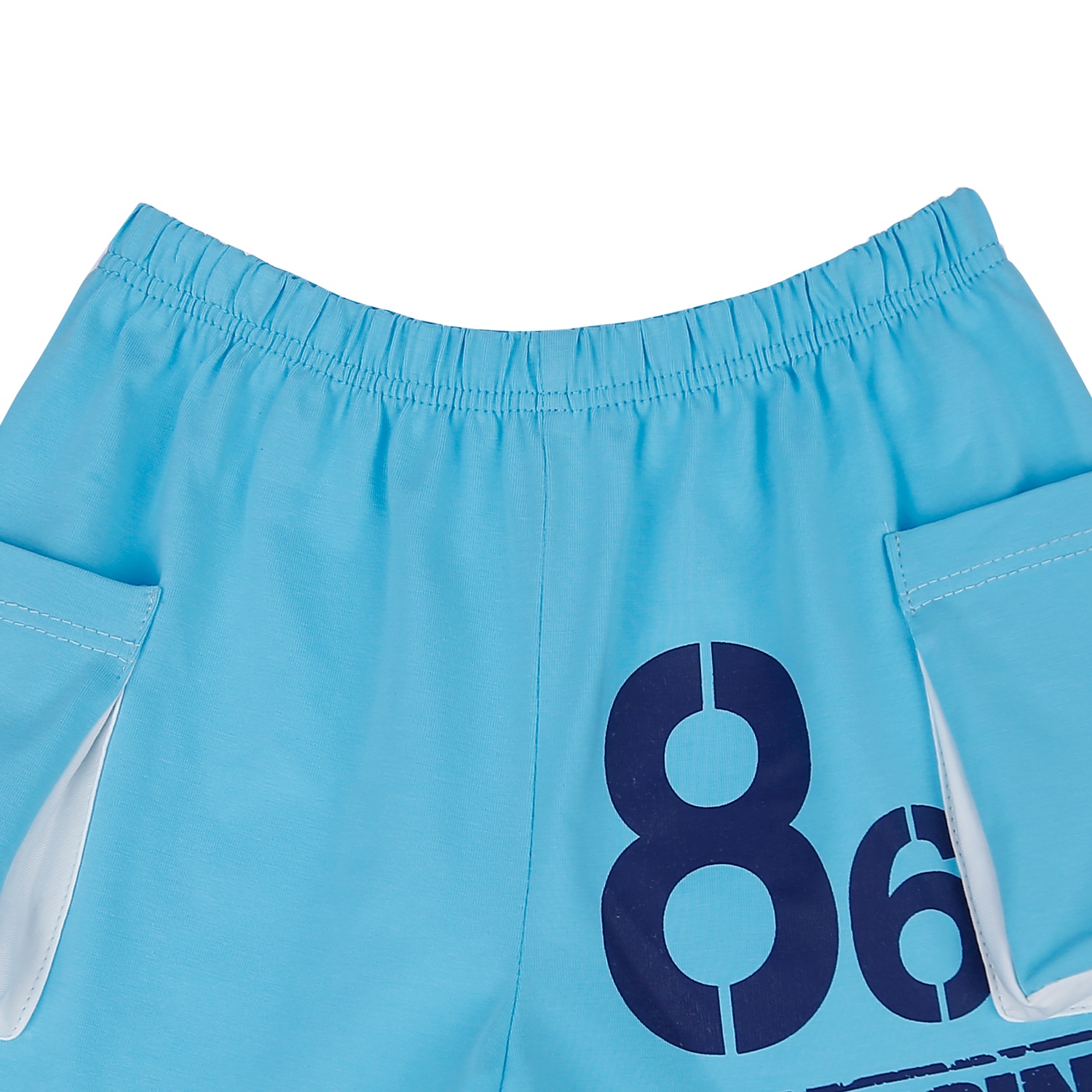 Bộ quần áo cộc tay bé trai KidsPlaza có túi in hình chữ số 86 TT21H (Xanh Dương) hình 5