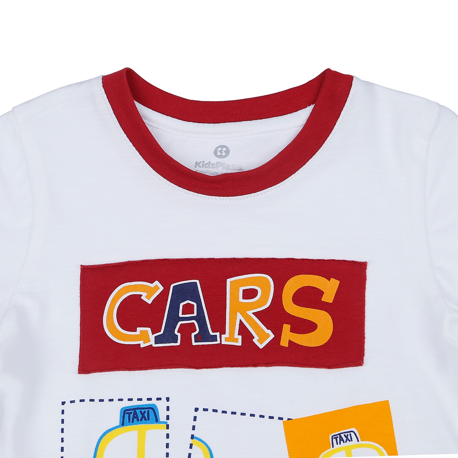 Bộ quần áo cộc tay bé trai KidsPlaza dập in chữ Cars TT21H (Cam) hình 3