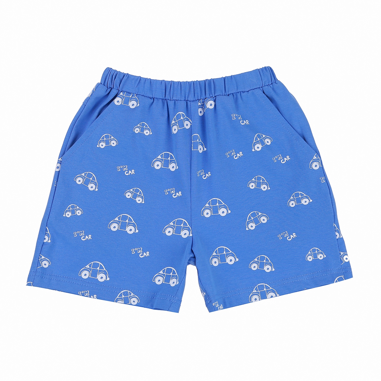 Bộ quần áo cộc tay bé trai KidsPlaza dập in hình chữ I'm Cars TT21H (Trắng Xanh) hình 5