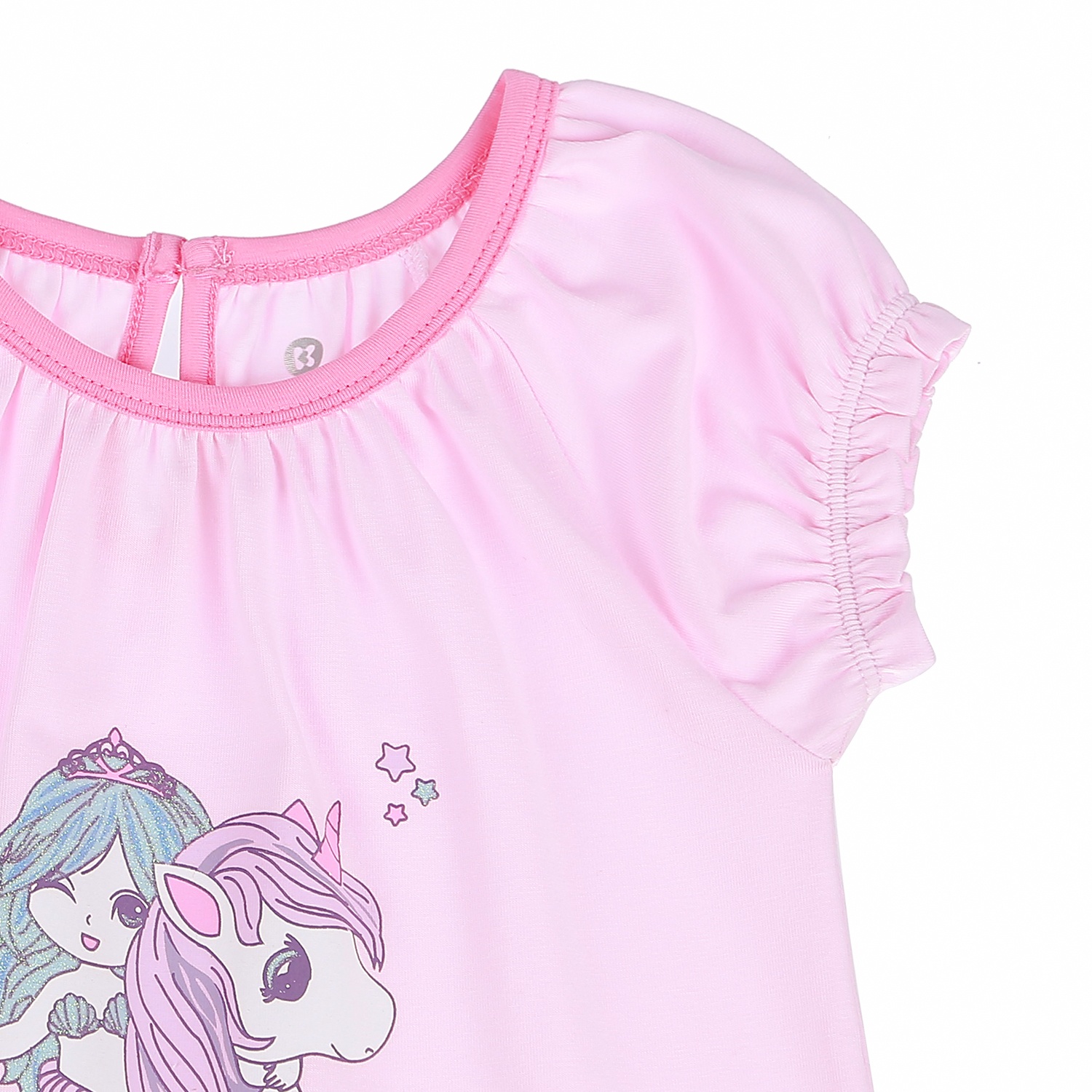 Bộ quần áo cộc tay cho bé gái KidsPlaza họa tiết Nàng Tiên Cá cưỡi Ngựa BH21H (Hồng) hình 3