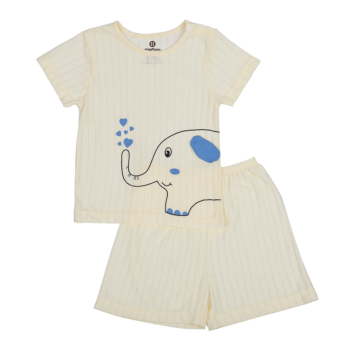 Bộ quần áo cộc tay KidsPlaza cài vai in hình in Voi HN21H (Vàng) hình 1