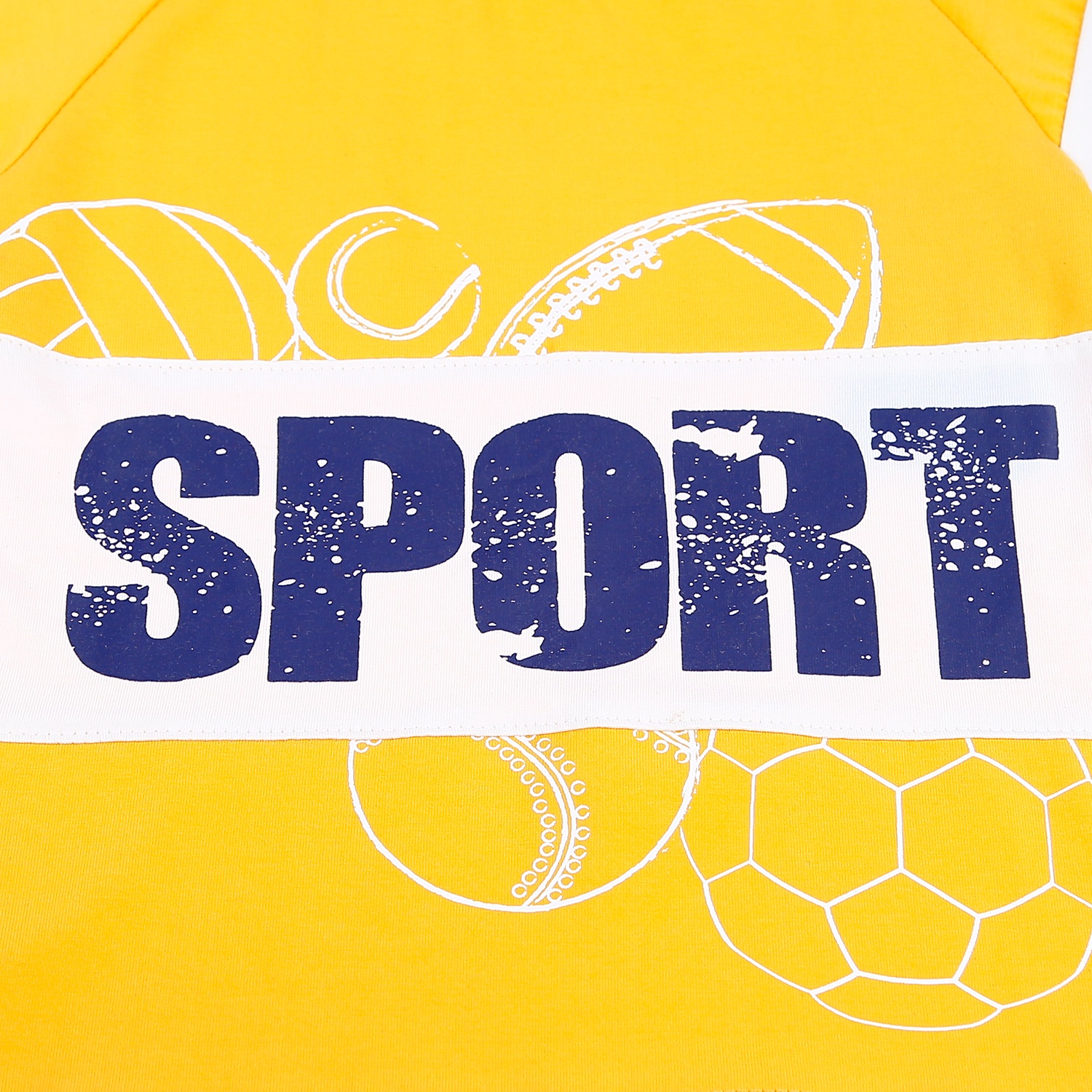 Bộ quần áo cộc tay thời trang bé trai KidsPlaza họa tiết SPORT TT21H (Vàng) hình 4