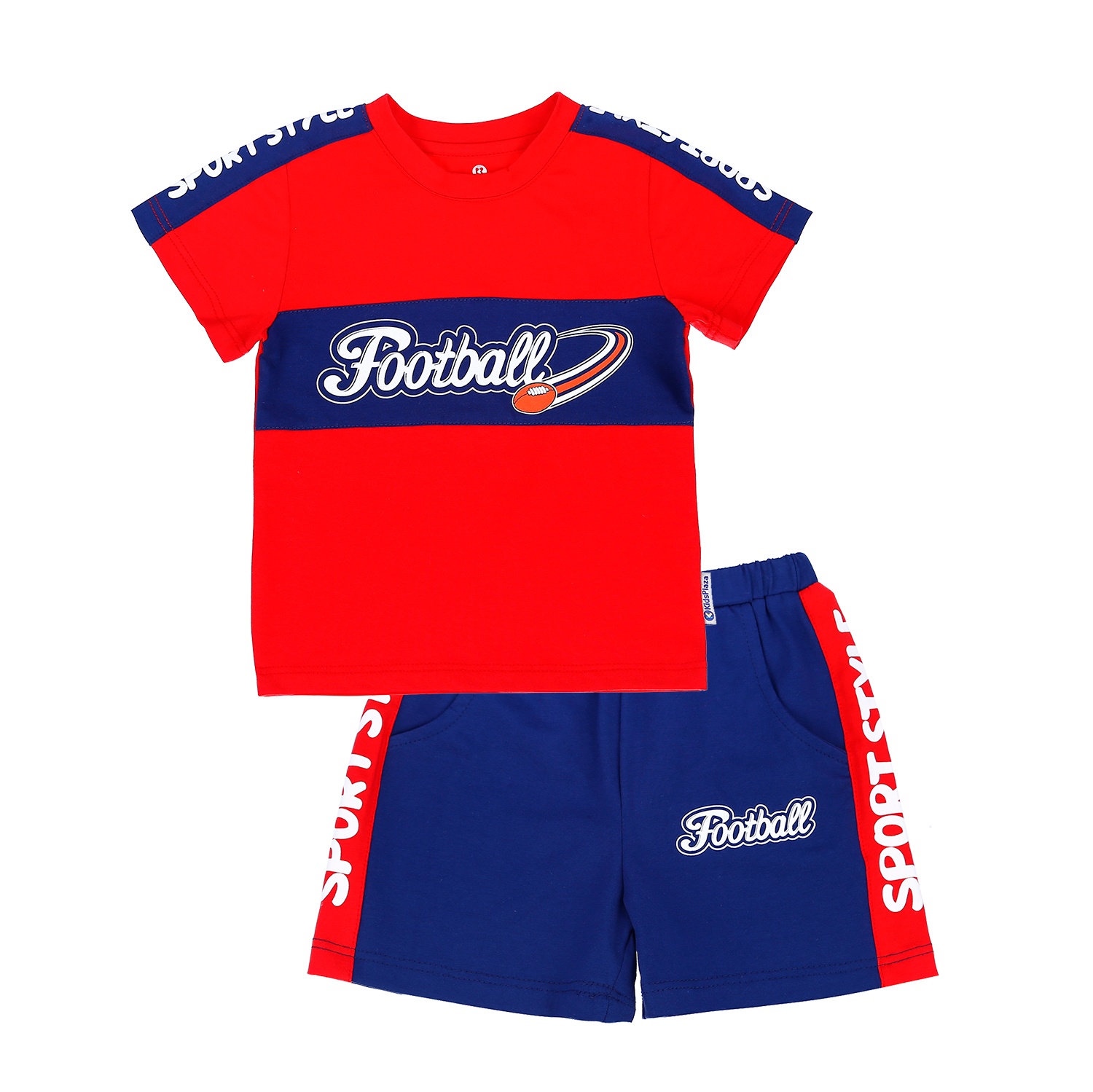 Bộ quần áo cộc tay thời trang bé trai KidsPlaza in họa tiết Football TT21H (Đỏ) hình 1