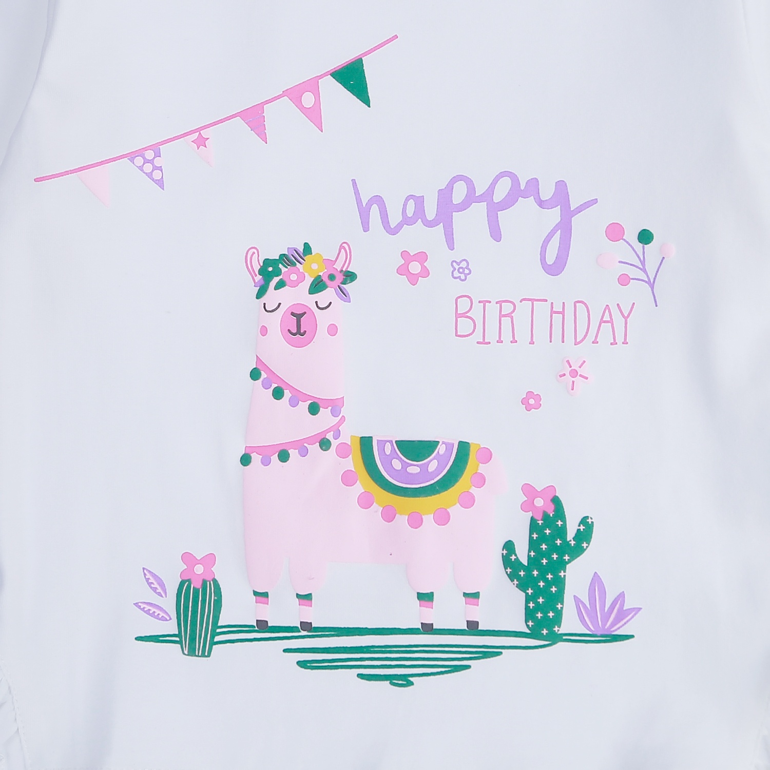 Bộ quần áo dài tay bé gái KidsPlaza in happy TT21T (Trắng) hình 3