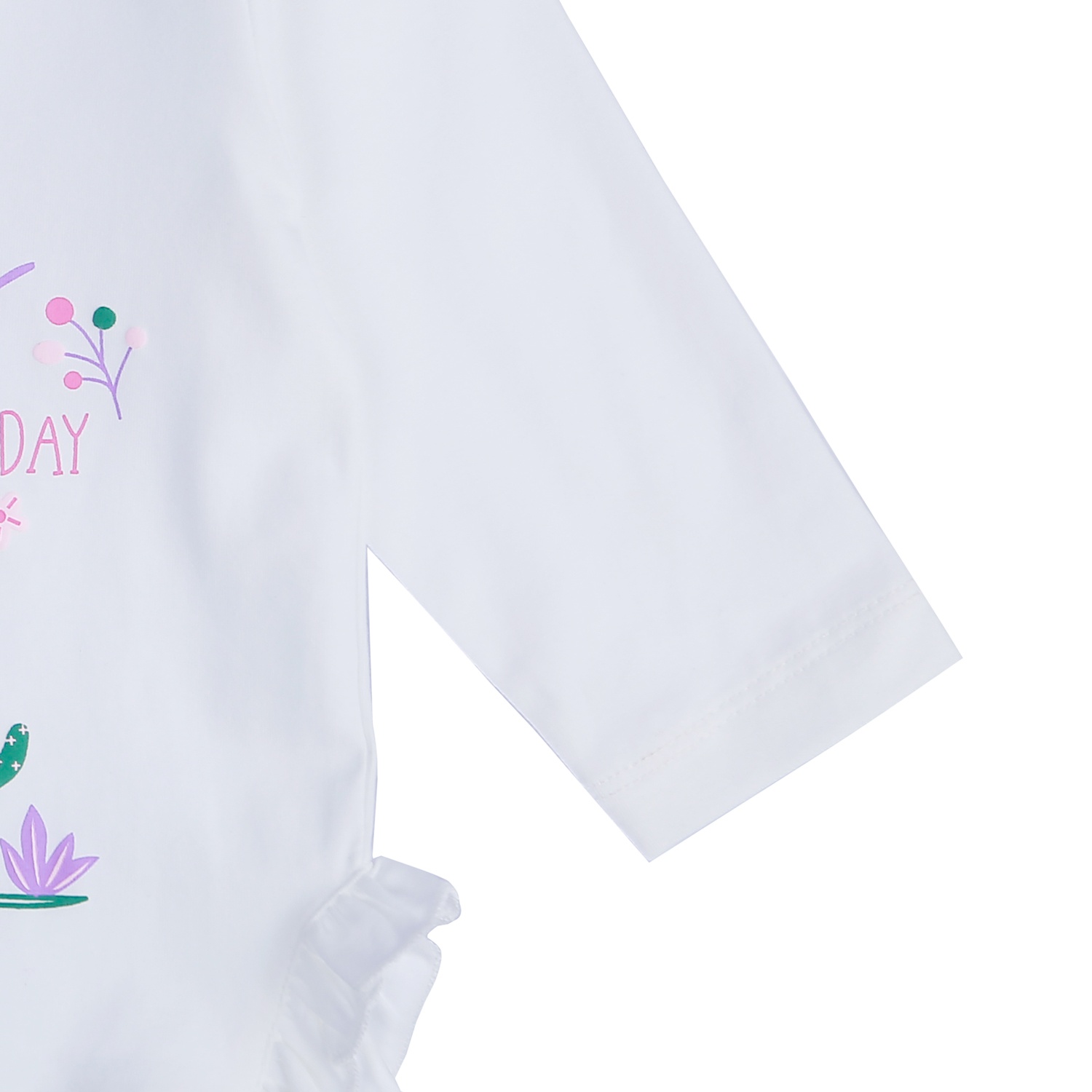 Bộ quần áo dài tay bé gái KidsPlaza in happy TT21T (Trắng) hình 4