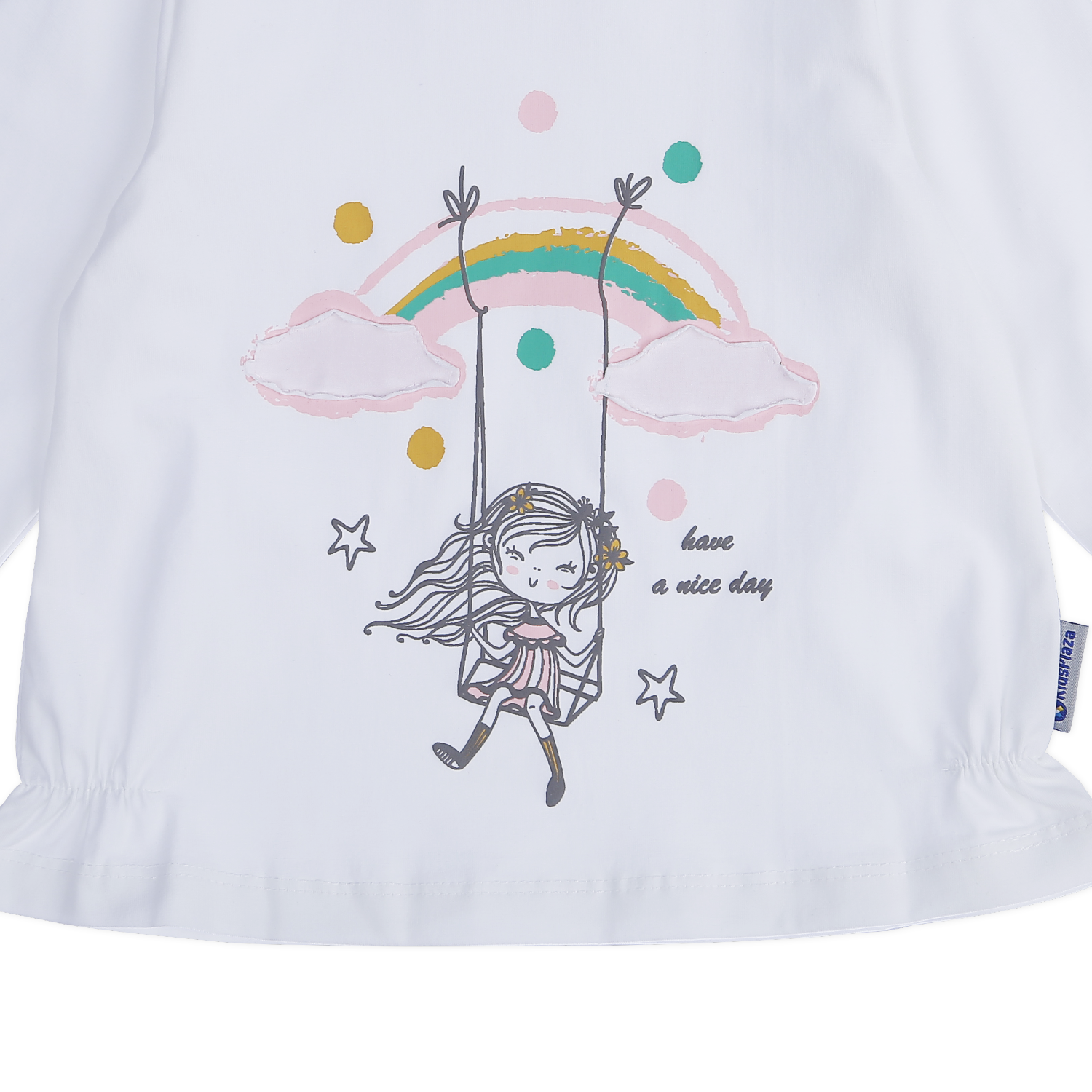 Bộ quần áo dài tay bé gái KidsPlaza in hình cô bé TT21T (Trắng) hình 4