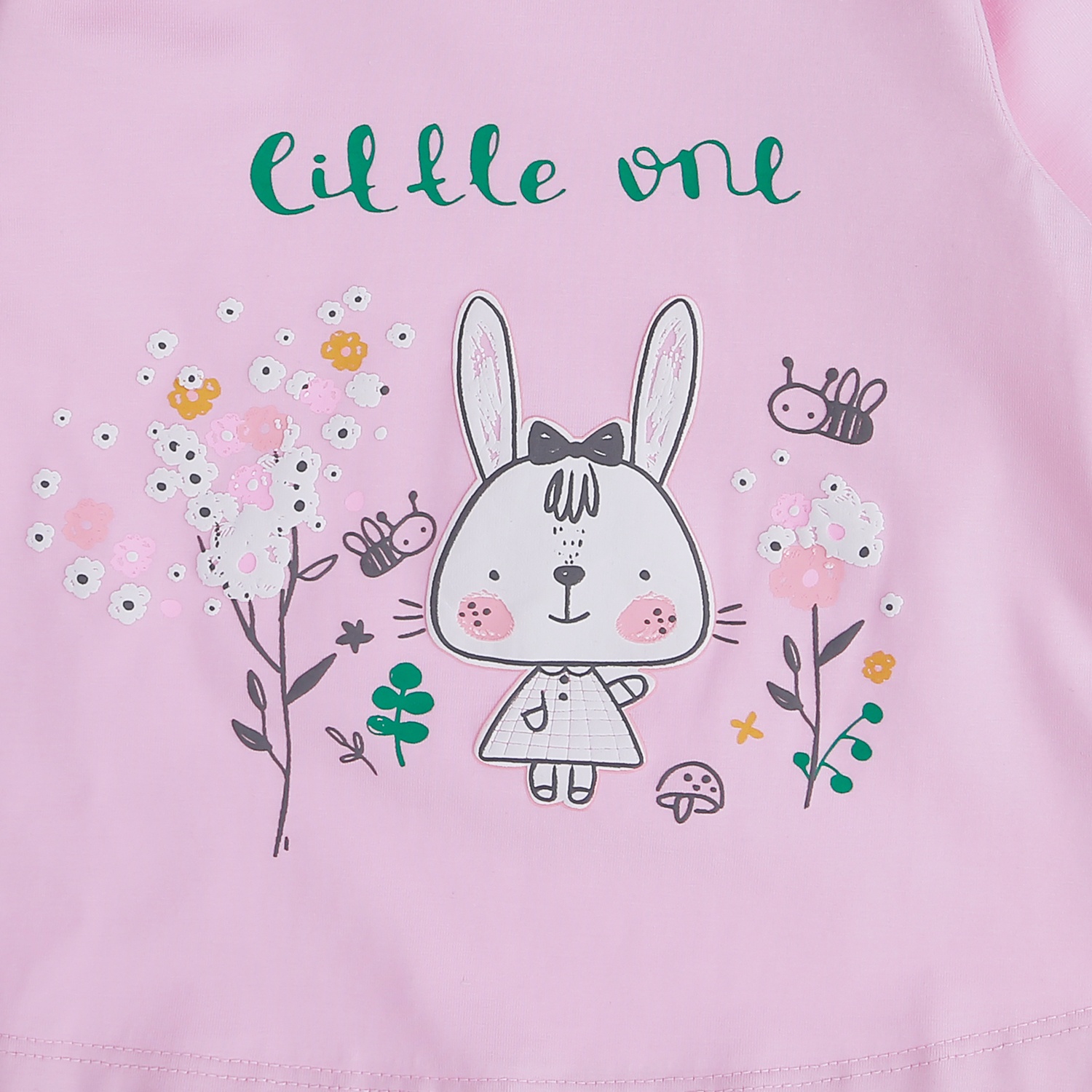Bộ quần áo dài tay bé gái KidsPlaza in hình thỏ TT21T (Hồng) hình 4