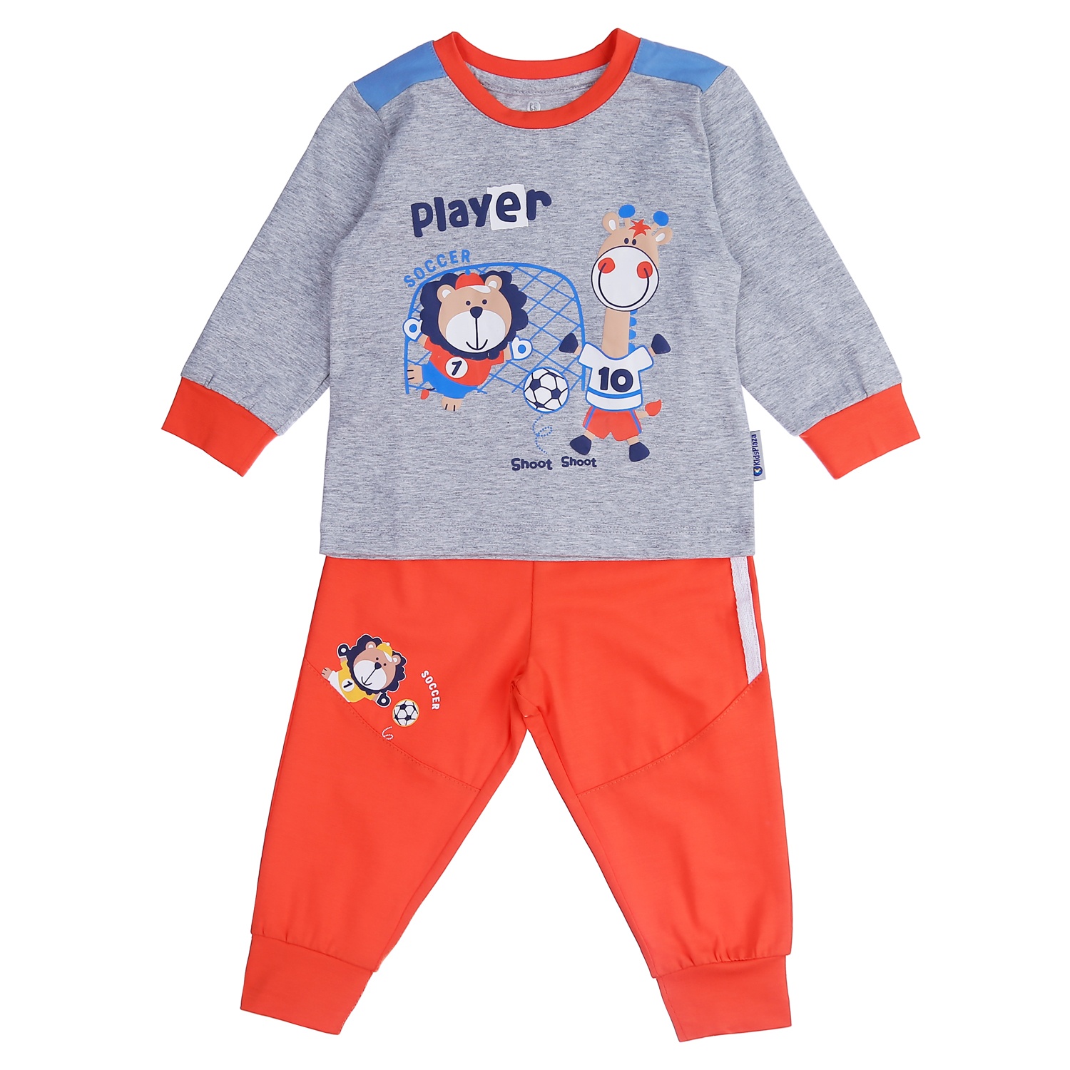 Bộ quần áo dài tay bé trai KidsPlaza in hình hươu cao cổ TT21T (Xám) hình 1