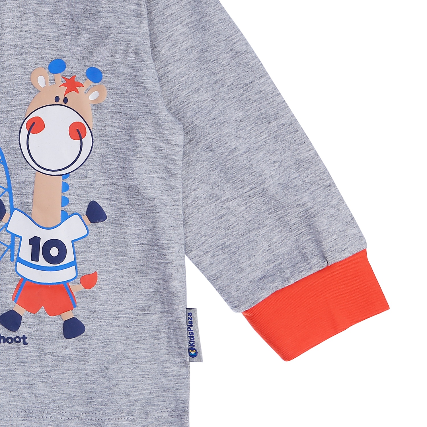 Bộ quần áo dài tay bé trai KidsPlaza in hình hươu cao cổ TT21T (Xám) hình 5