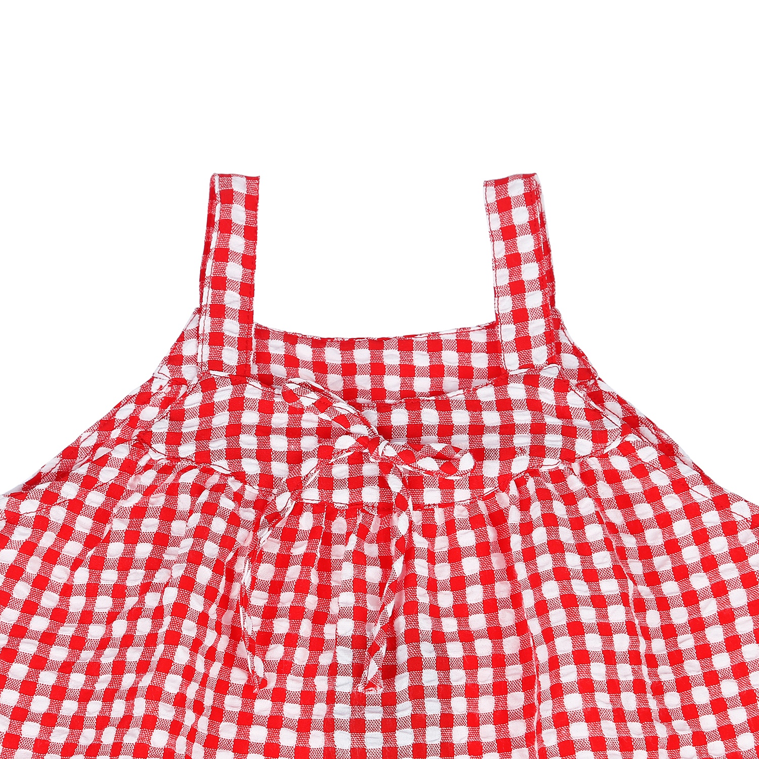 Bộ quần áo hai dây kẻ zip kaki KidsPlaza M21H (Đỏ Trắng) hình 3