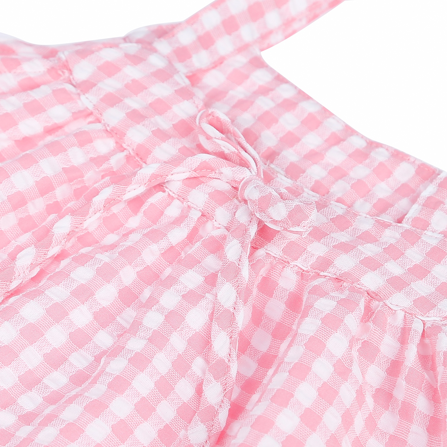 Bộ quần áo hai dây kẻ zip kaki KidsPlaza M21H (Hồng Nhạt) hình 4