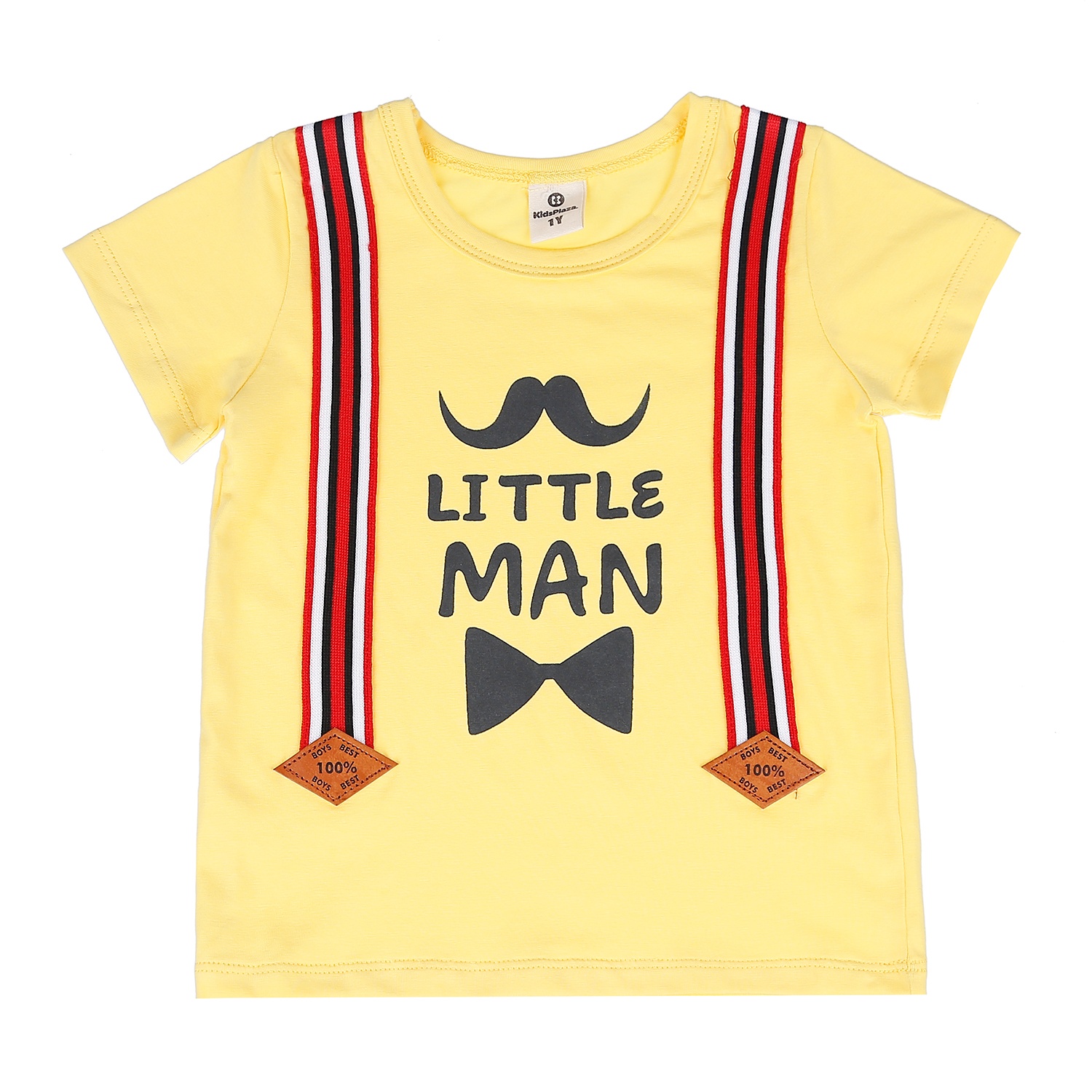 Bộ quần áo hai sọc bé trai in hình râu KidsPlaza M21H (Vàng Xám) hình 2