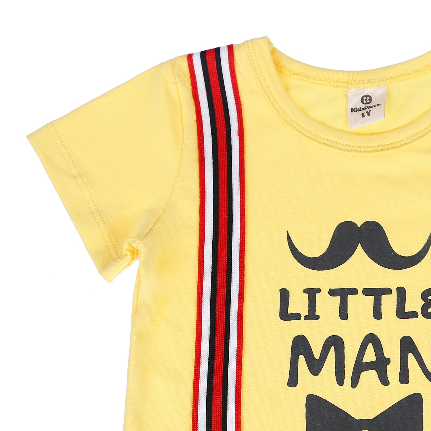 Bộ quần áo hai sọc bé trai in hình râu KidsPlaza M21H (Vàng Xám) hình 3