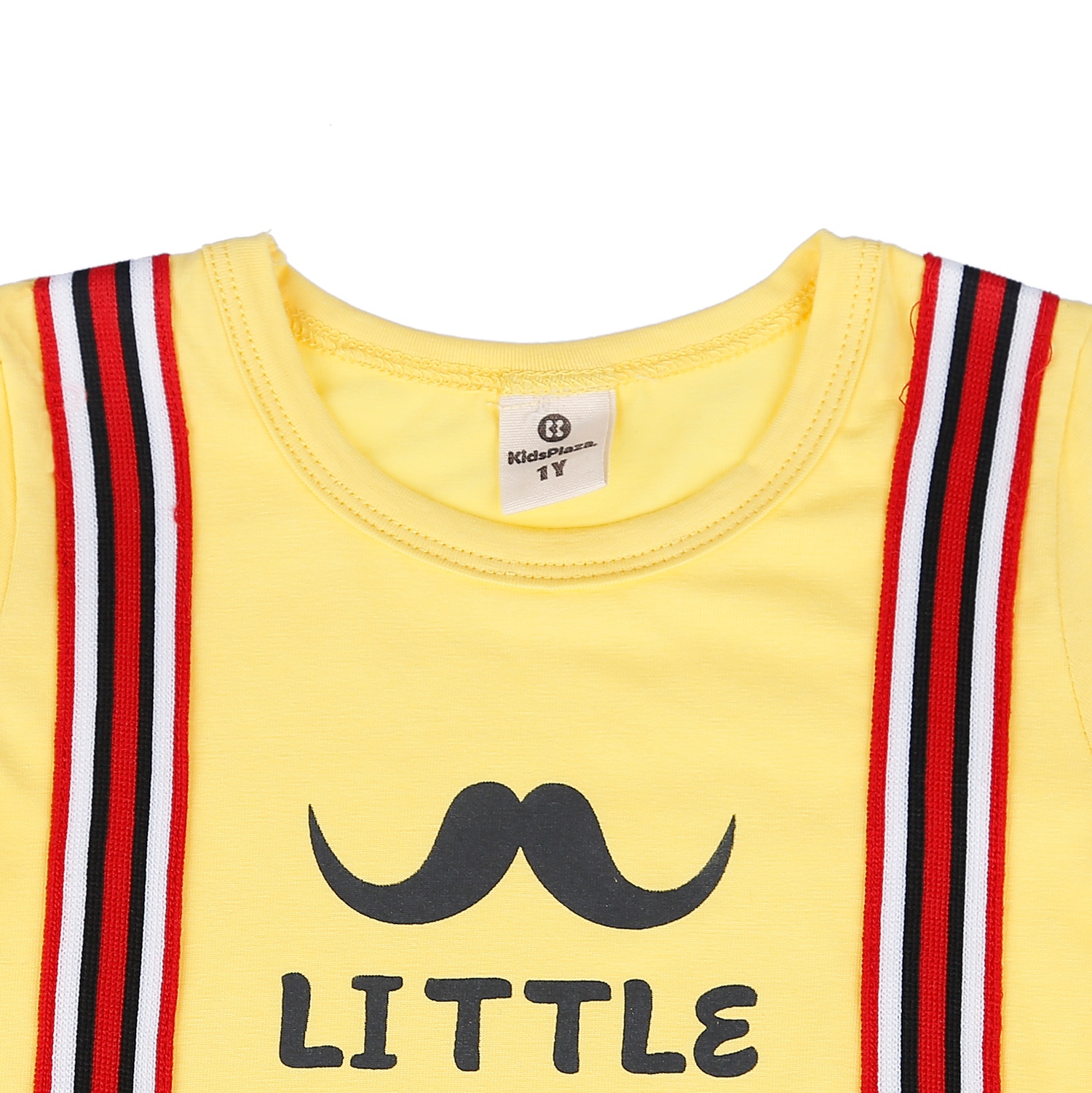 Bộ quần áo hai sọc bé trai in hình râu KidsPlaza M21H (Vàng Xám) hình 4