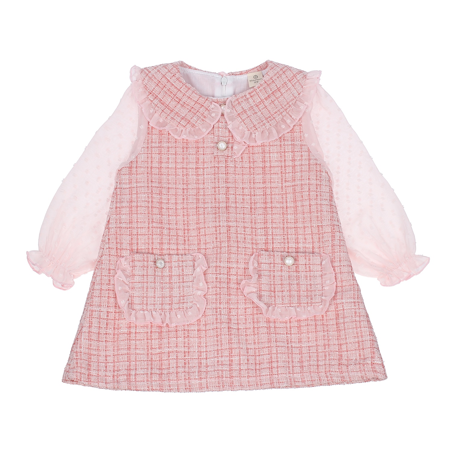 Váy dạ thời trang bé gái KidsPlaza cổ sen phối tay bèo M20D hình 1