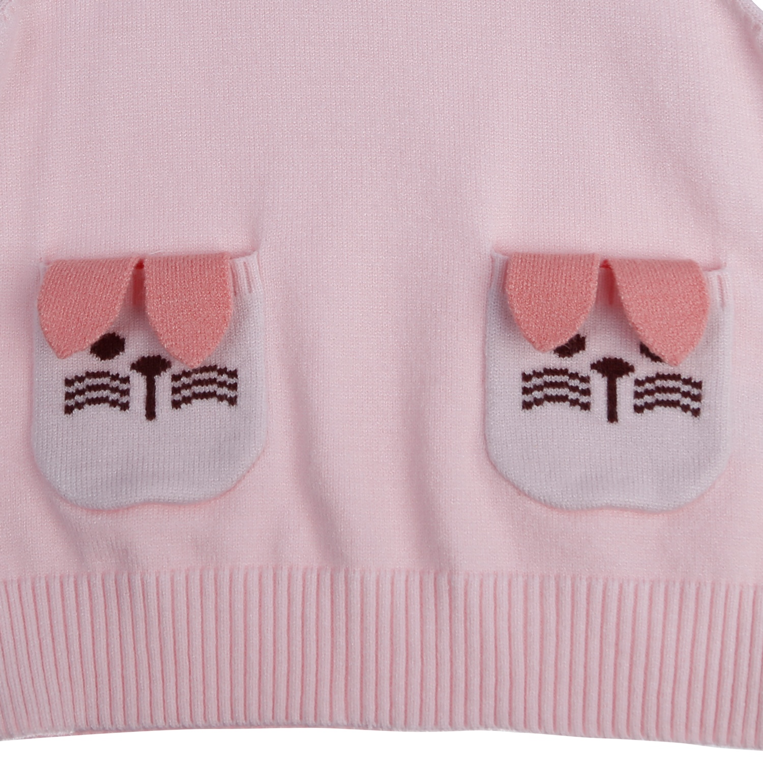 Áo len gile bé gái KidsPlaza cổ hoa HN21D (Hồng) hình 4