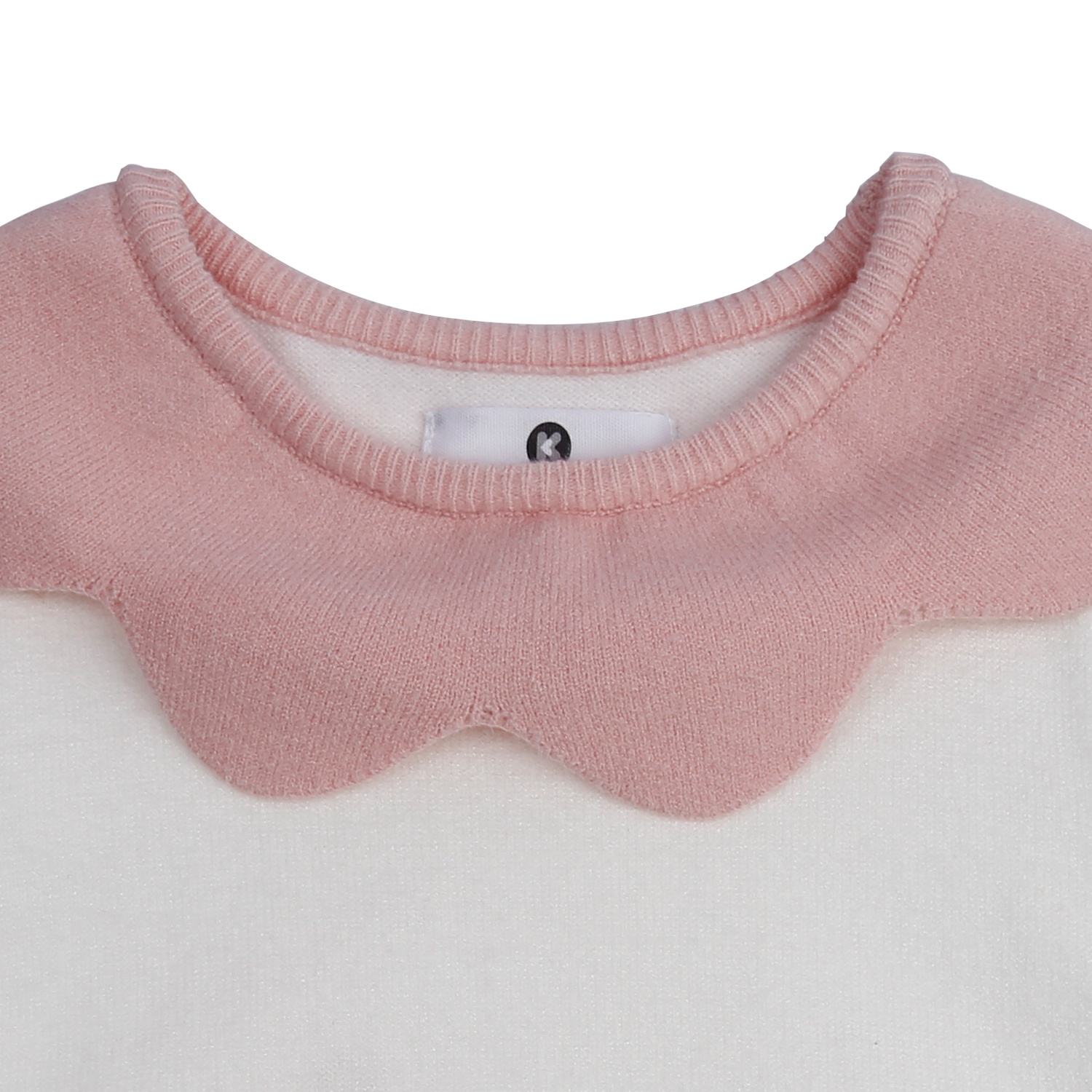 Áo len gile bé gái KidsPlaza cổ hoa HN21D (Trắng) hình 2