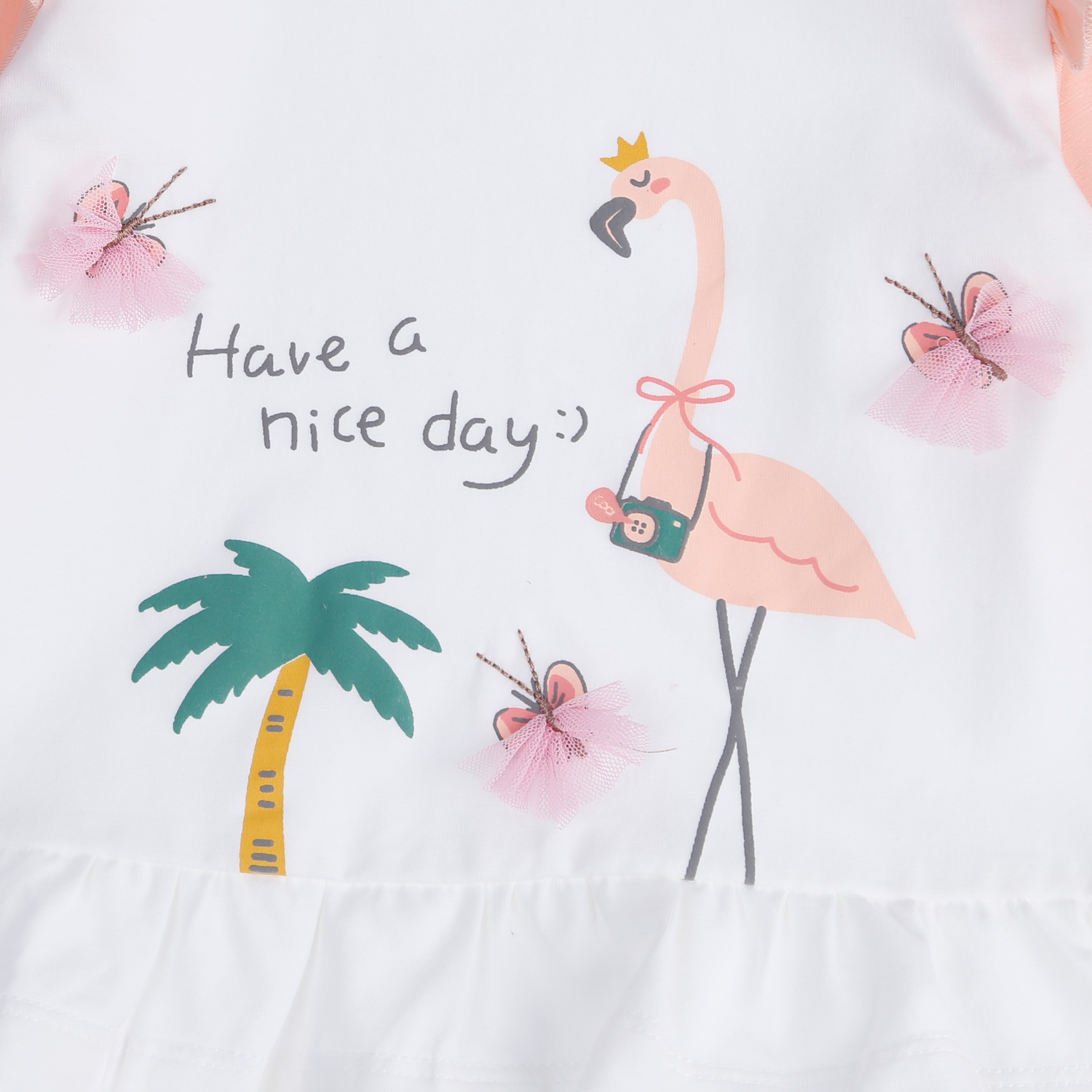 Bộ quần áo bé gái KidsPlaza in chú hạc TT21T (Cam Hồng) hình 2