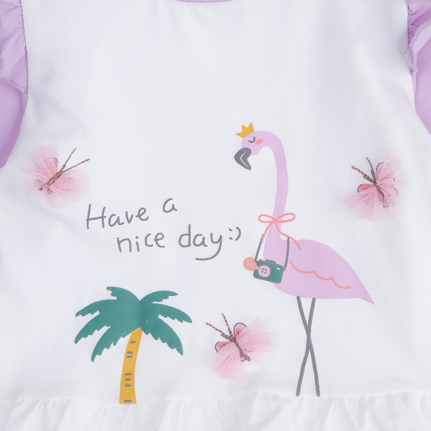 Bộ quần áo bé gái KidsPlaza in chú hạc TT21T (Tím) hình 2