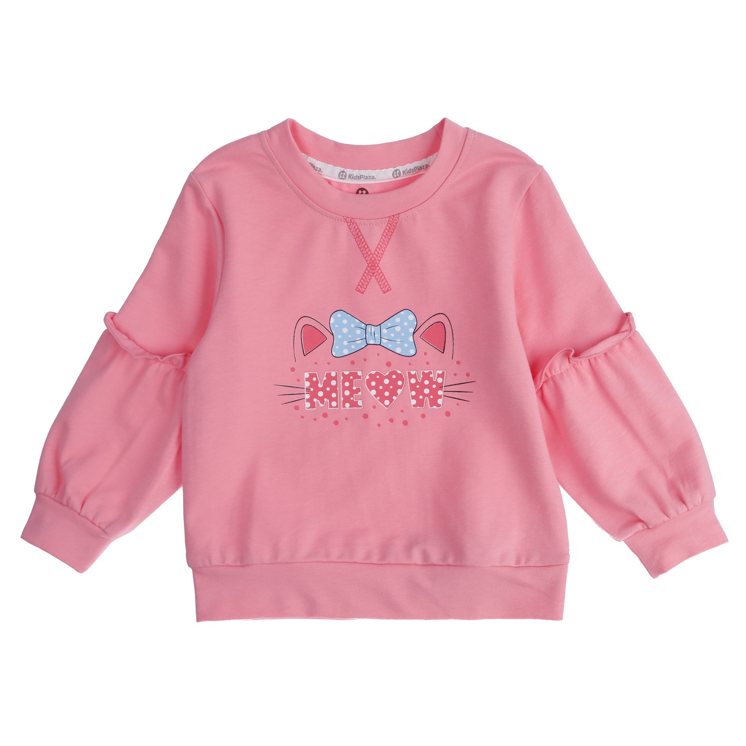 Bộ quần áo da cá dài tay bé gái KidsPlaza in hình mèo HN21T (Hồng) hình 2