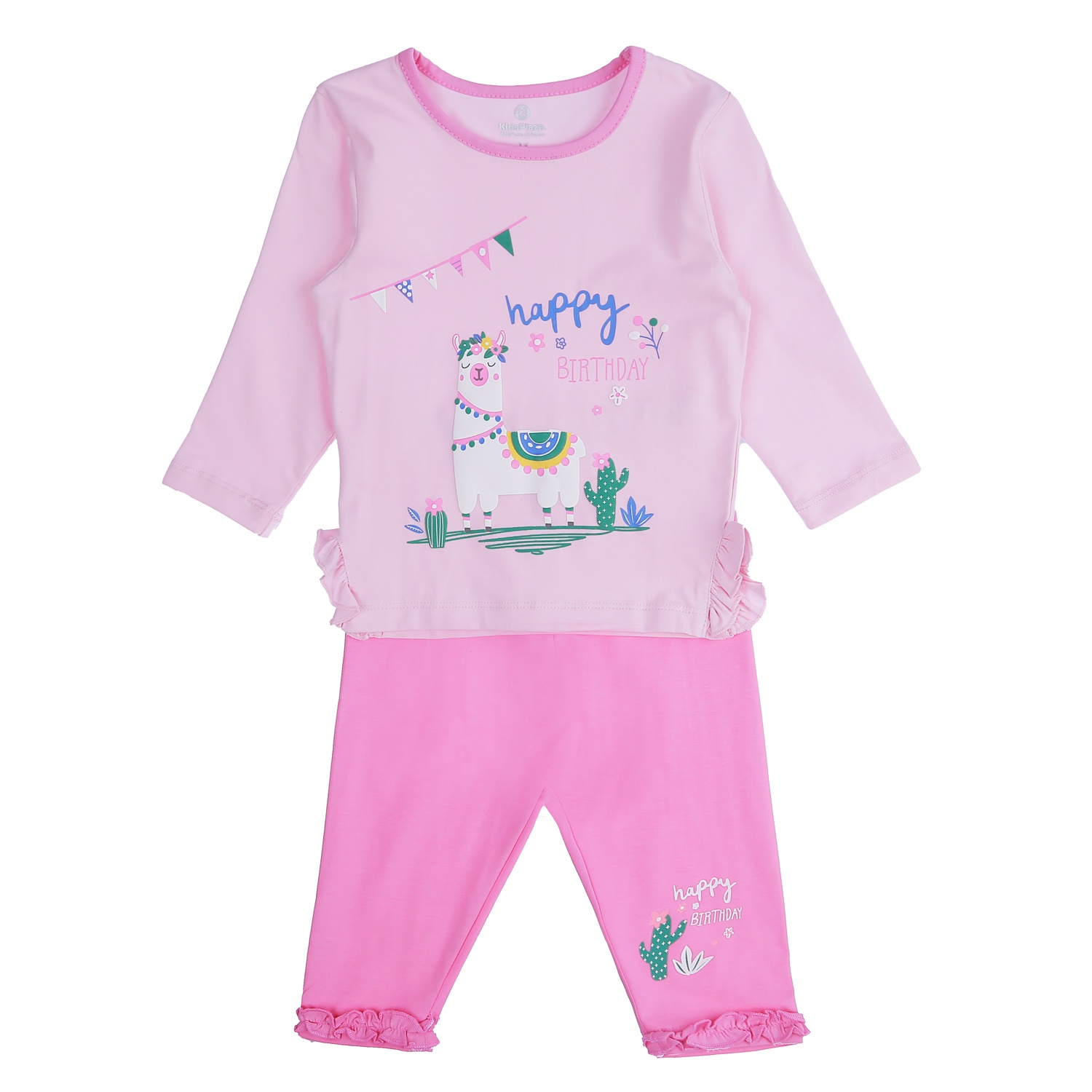 Bộ quần áo dài tay bé gái KidsPlaza happy birthday  TT21T (Hồng) hình 1