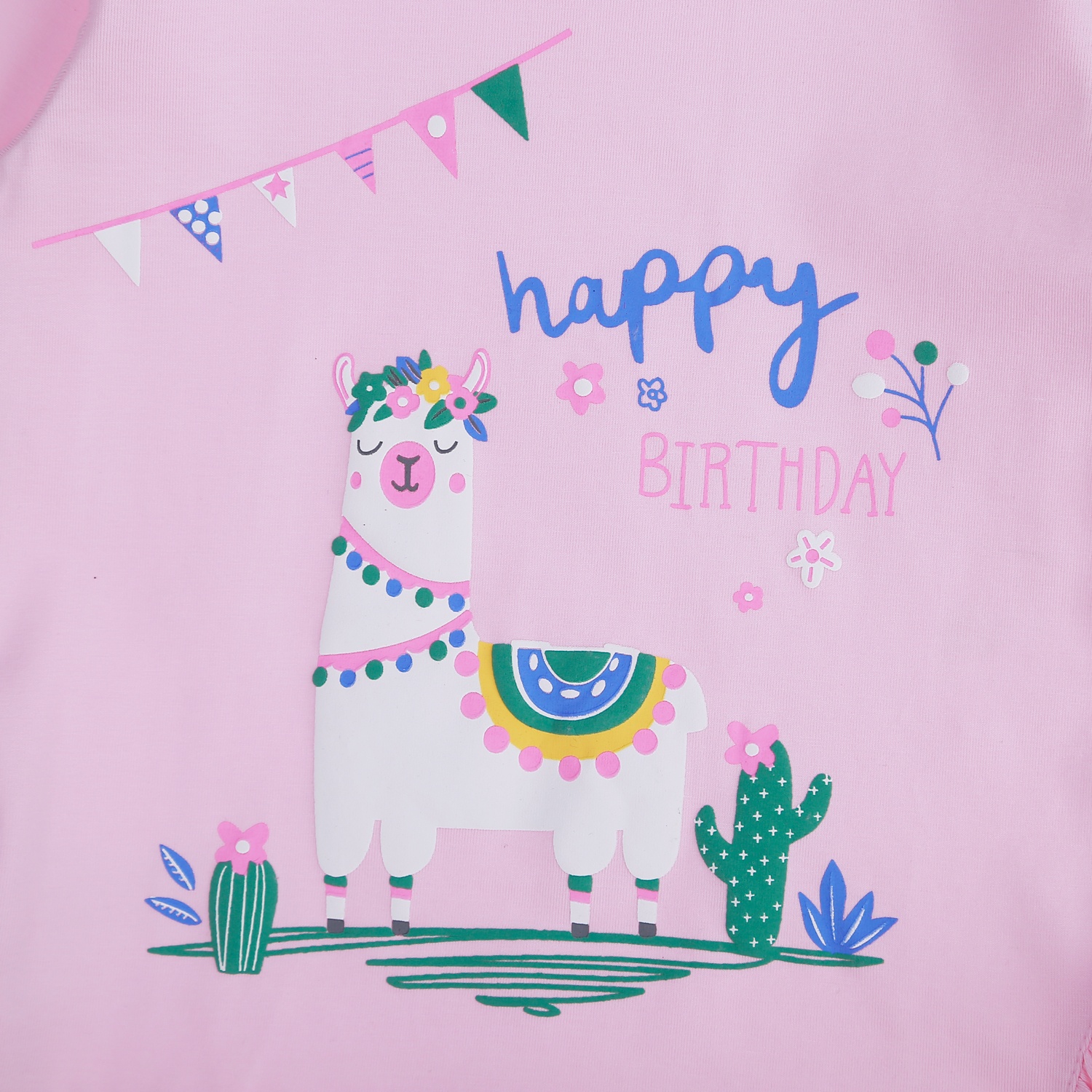 Bộ quần áo dài tay bé gái KidsPlaza happy birthday  TT21T (Hồng) hình 4