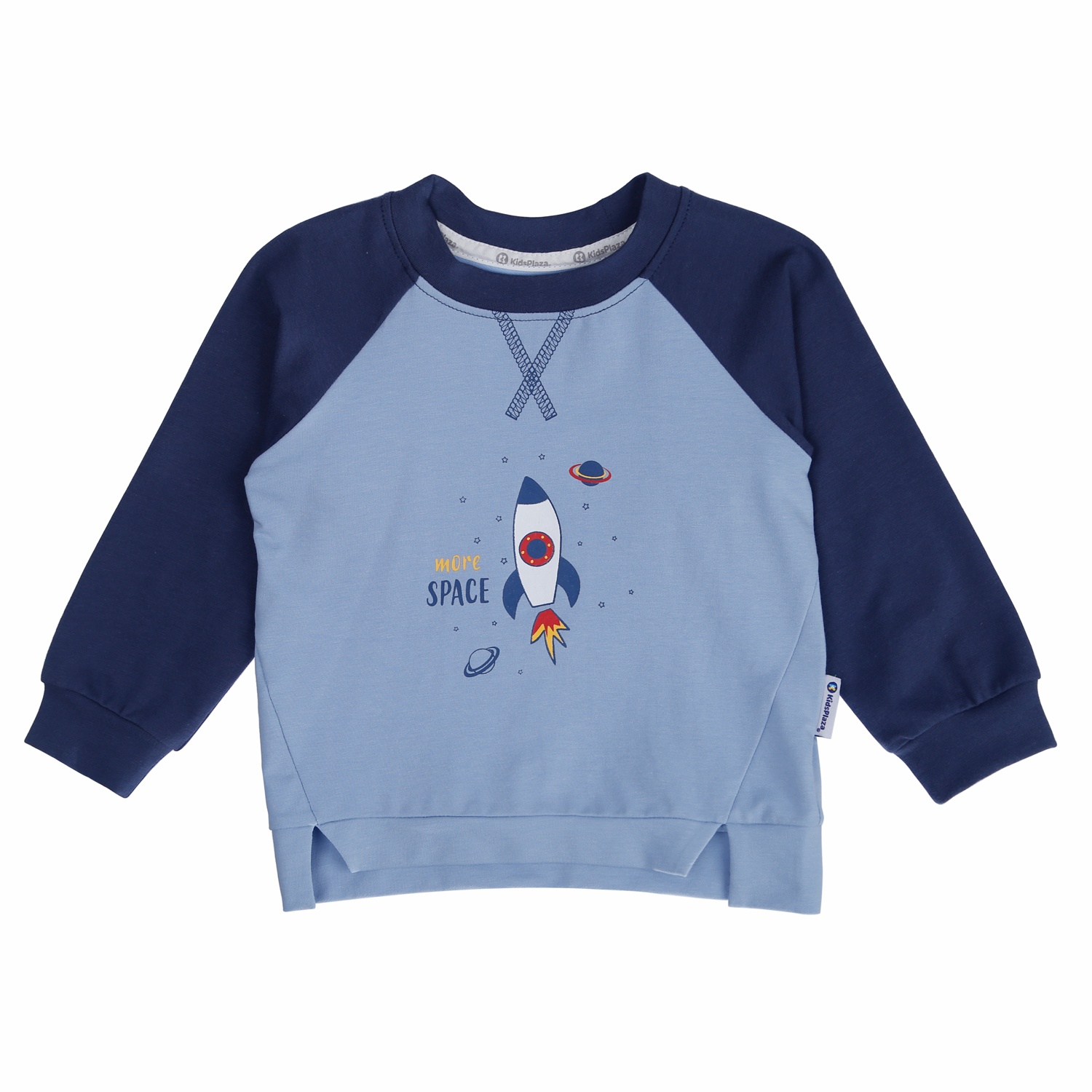 Bộ nỉ da cá bé trai Kids Plaza in hình tên lửa HN21T (Xanh) hình 4