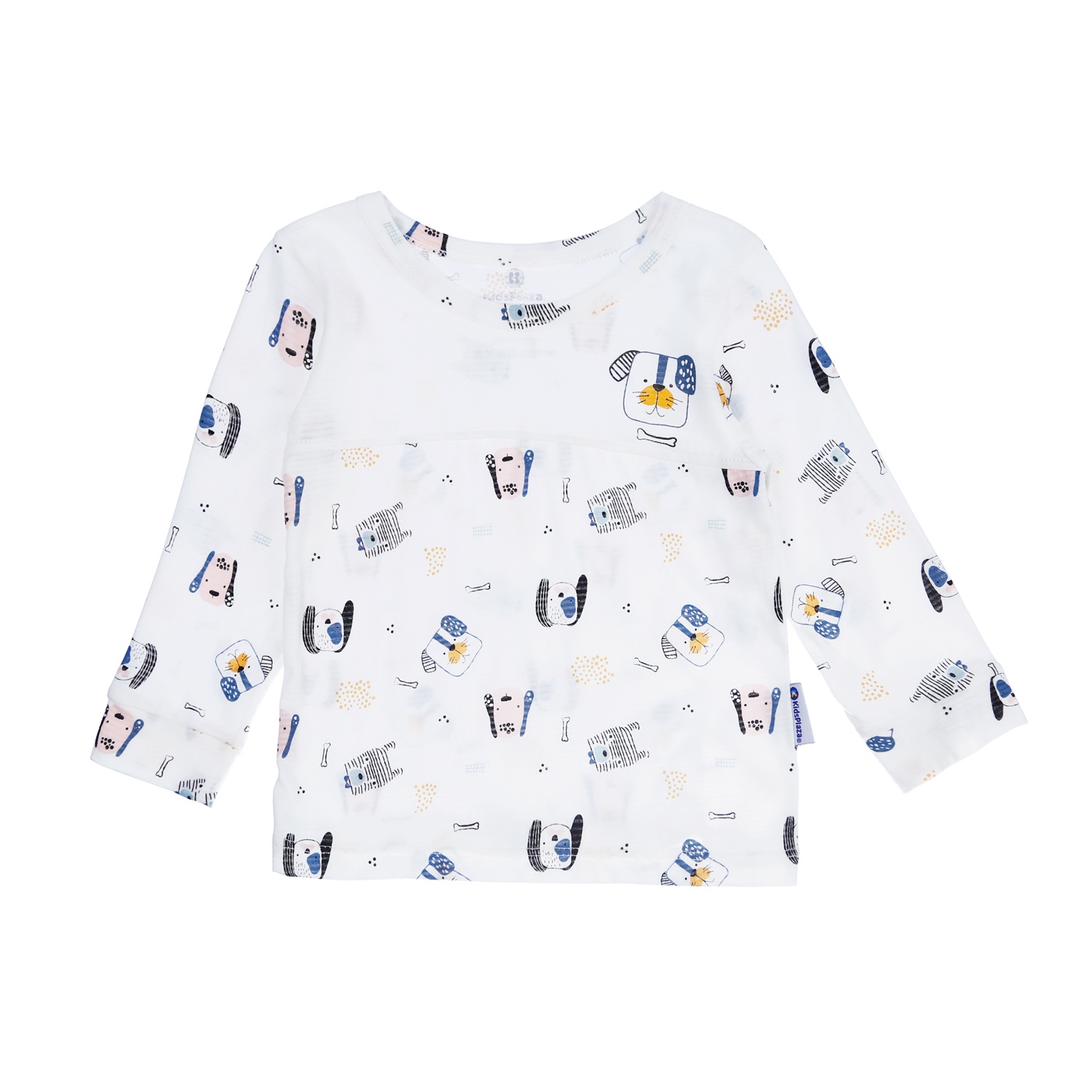 Bộ quần áo dài tay bé trai phối cún KidsPlaza M21T (Trắng) hình 6