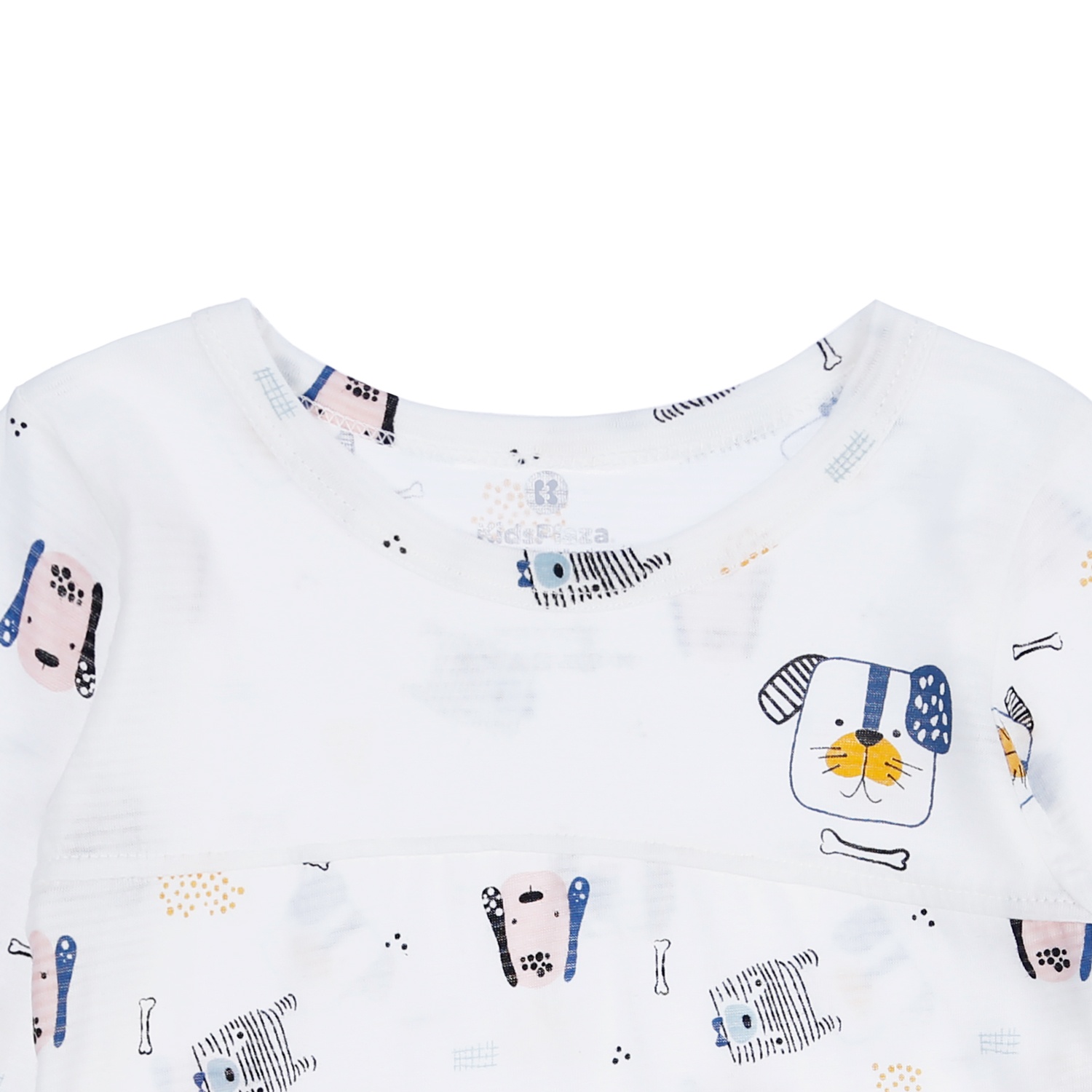 Bộ quần áo dài tay bé trai phối cún KidsPlaza M21T (Trắng) hình 2