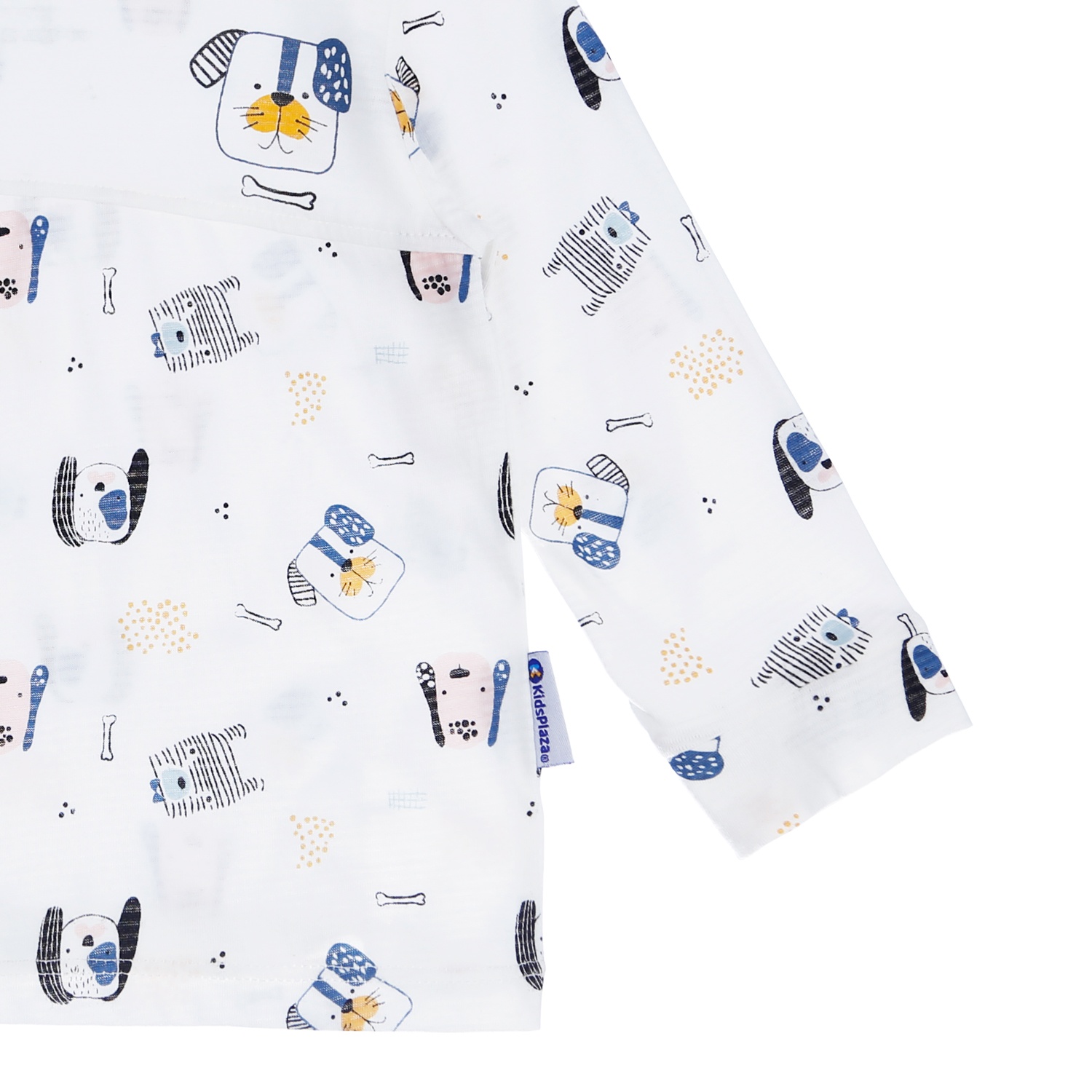 Bộ quần áo dài tay bé trai phối cún KidsPlaza M21T (Trắng) hình 3