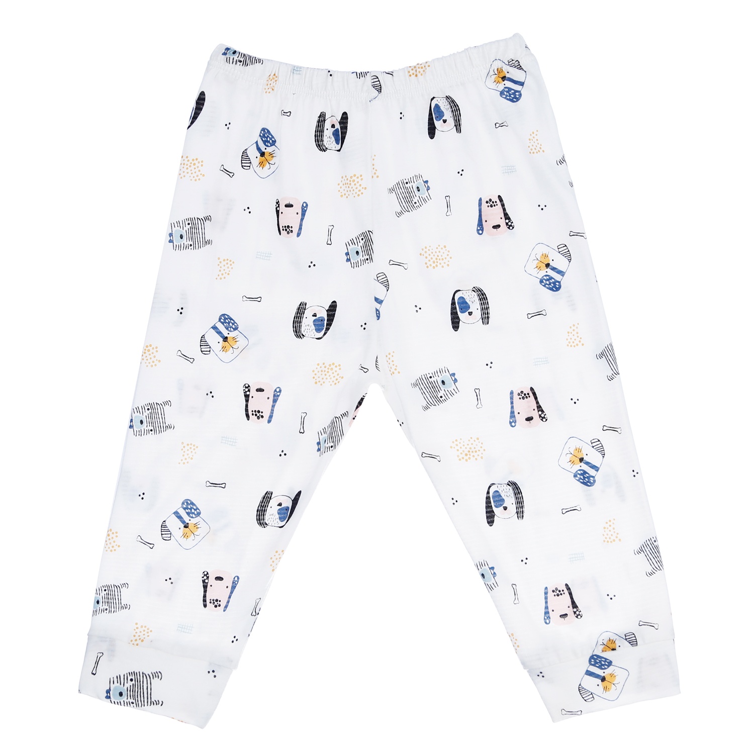 Bộ quần áo dài tay bé trai phối cún KidsPlaza M21T (Trắng) hình 5