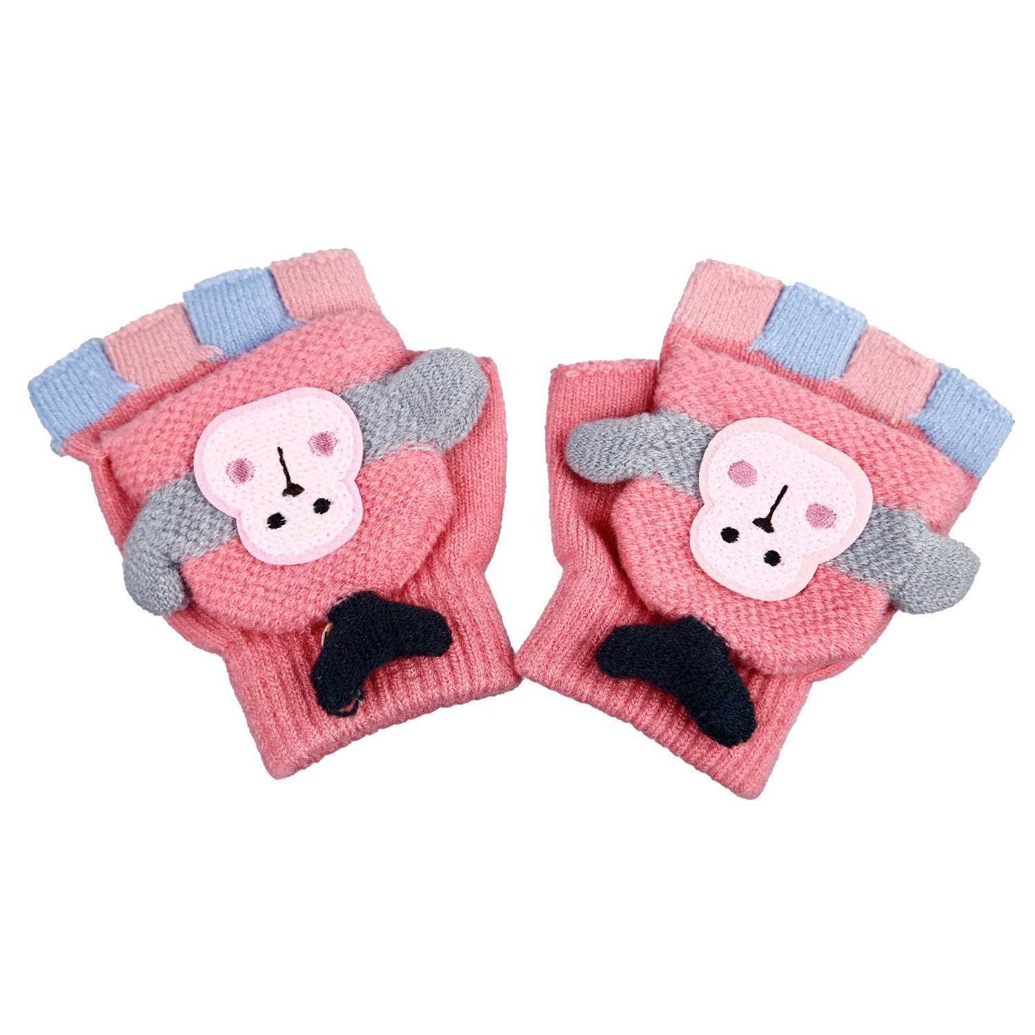 Găng tay trẻ em hở ngón mặt khỉ AC20 hình 1