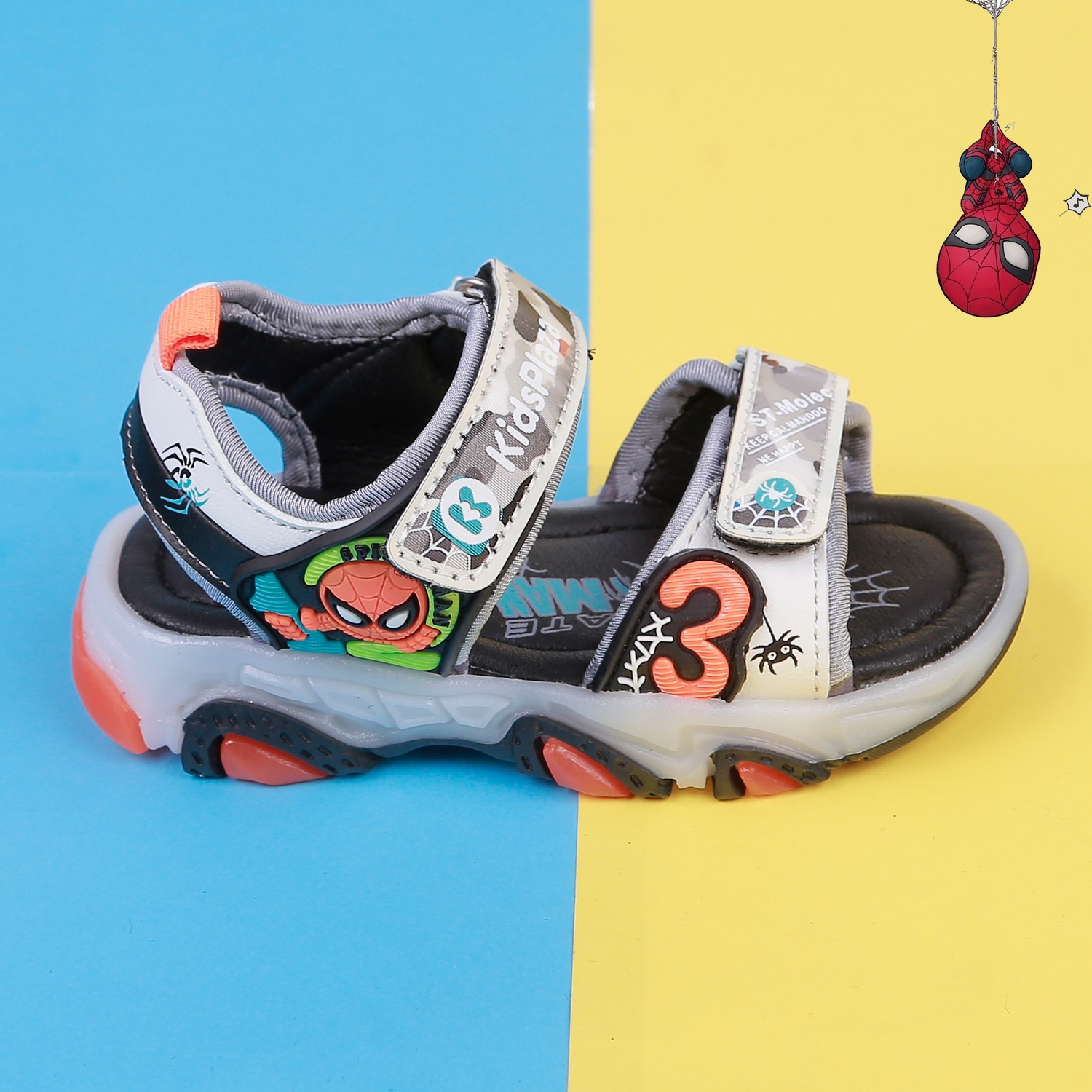 Dép sandal bé trai có đèn KidsPlaza 22K-FS2 Spiderman hình 6