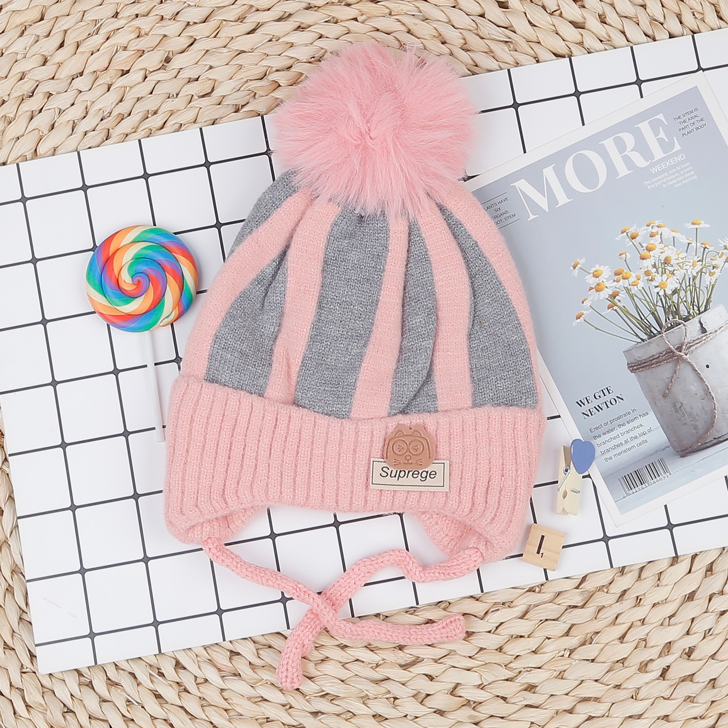 Mũ len bé gái màu sắc nhẹ nhàng, xinh xắn