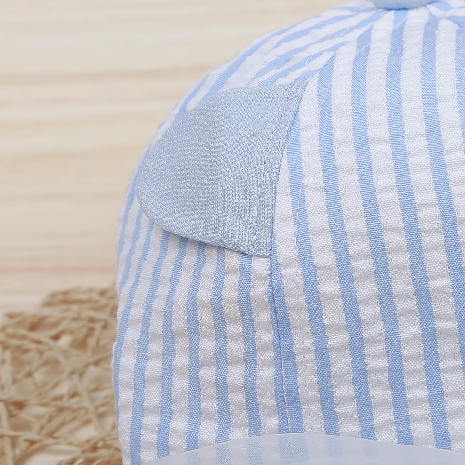 Mũ lưỡi trai phủ voan kẻ sọc KidsPlaza xanh DN22H hình 4